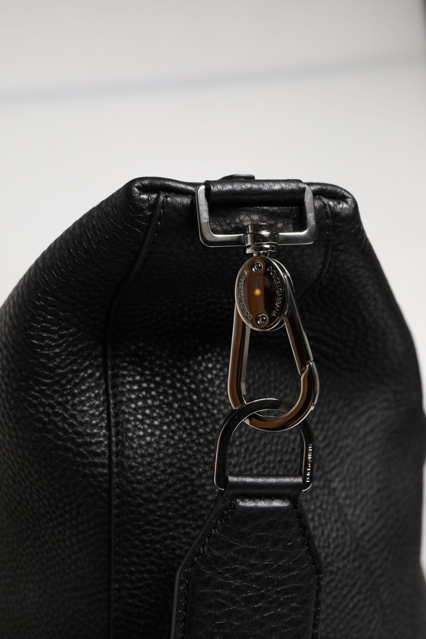 Dolce & Gabbana Black Calfskin Leather Hand Shoulder Duffle Bag - Sandy Store ByNet