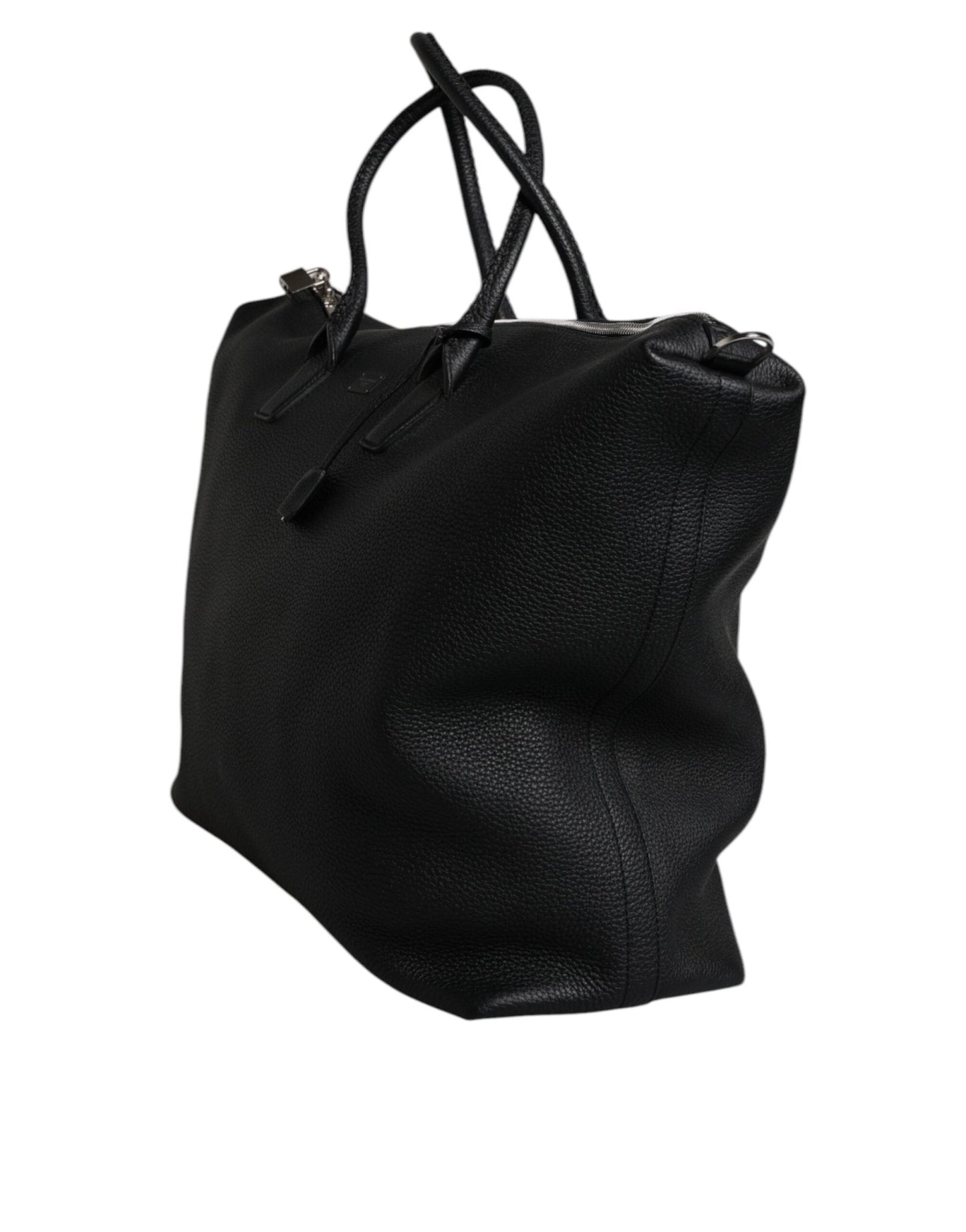 Dolce & Gabbana Black Calfskin Leather Hand Shoulder Duffle Bag - Sandy Store ByNet