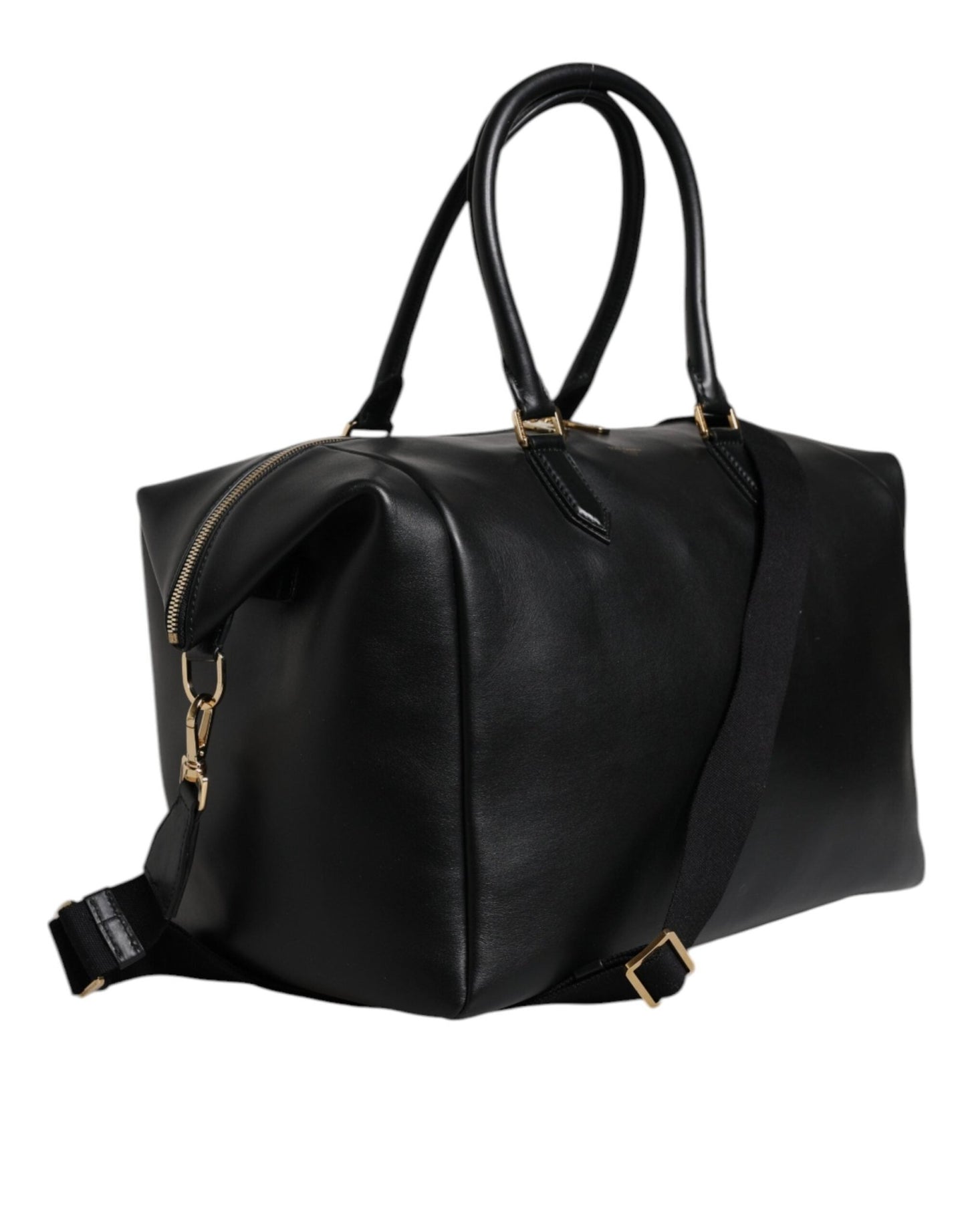 Dolce & Gabbana Black Calfskin Leather Hand Shoulder Duffle Bag - Sandy Store ByNet