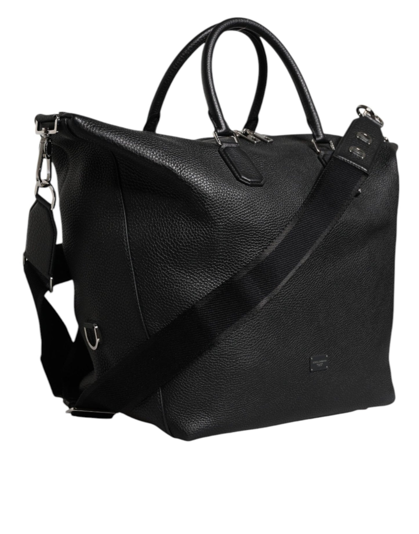 Dolce & Gabbana Black Calfskin Leather Hand Shoulder Duffle Bag - Sandy Store ByNet