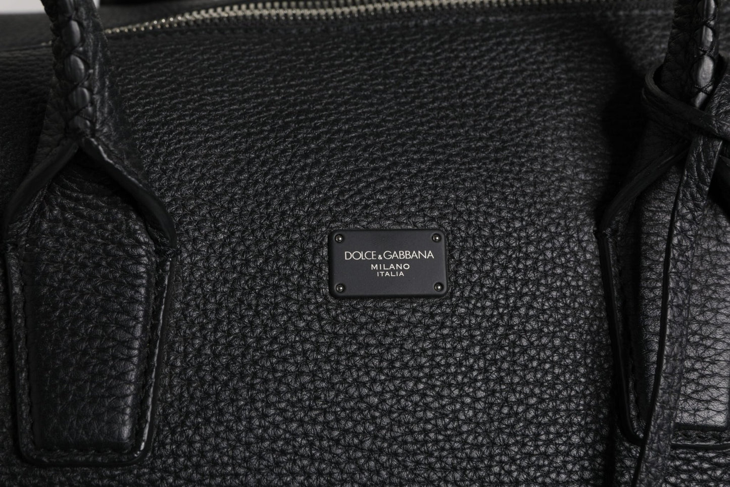 Dolce & Gabbana Black Calfskin Leather Hand Shoulder Duffle Bag - Sandy Store ByNet