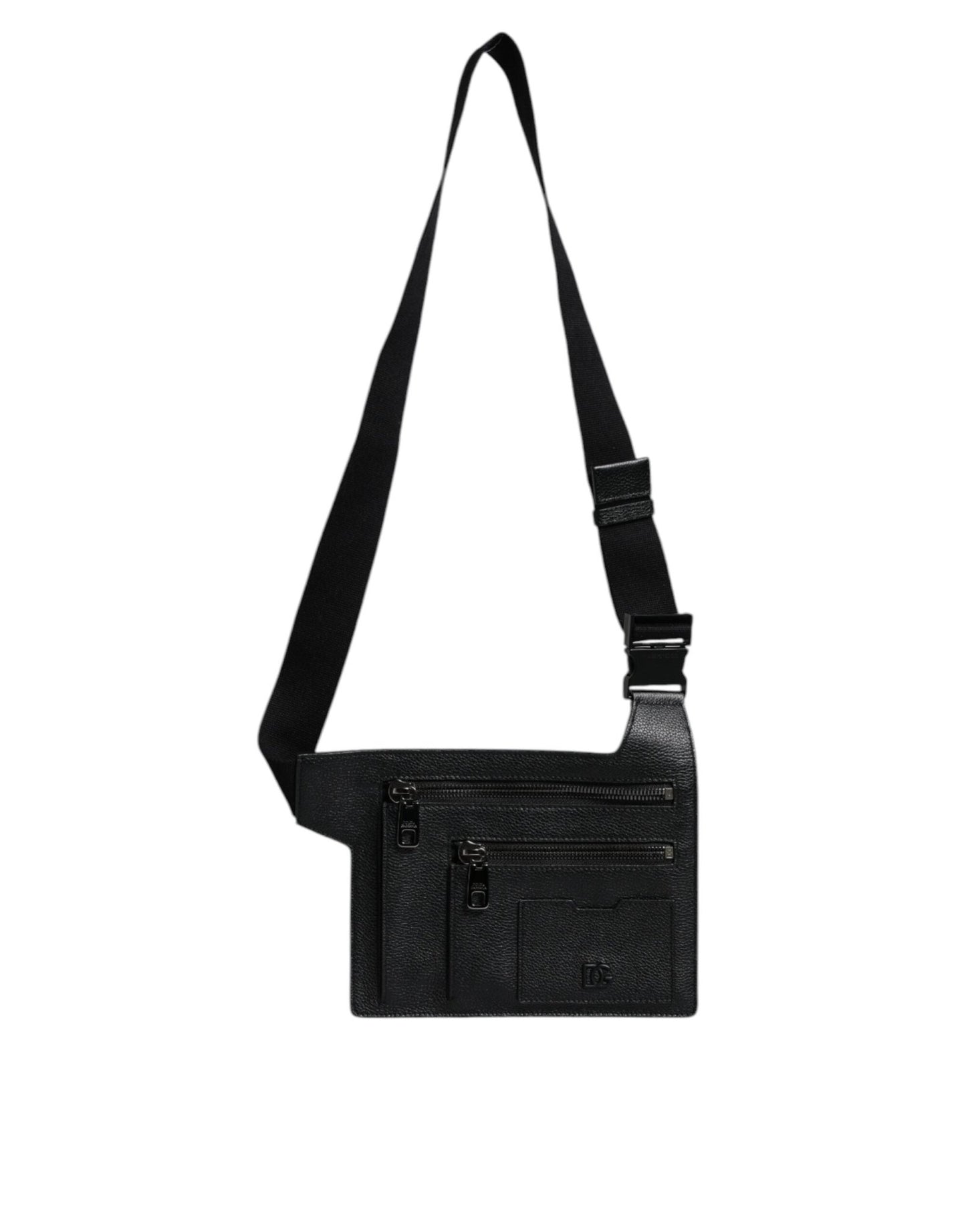 Dolce & Gabbana Black Calfskin Leather Messenger Crossbody Bag - Sandy Store ByNet