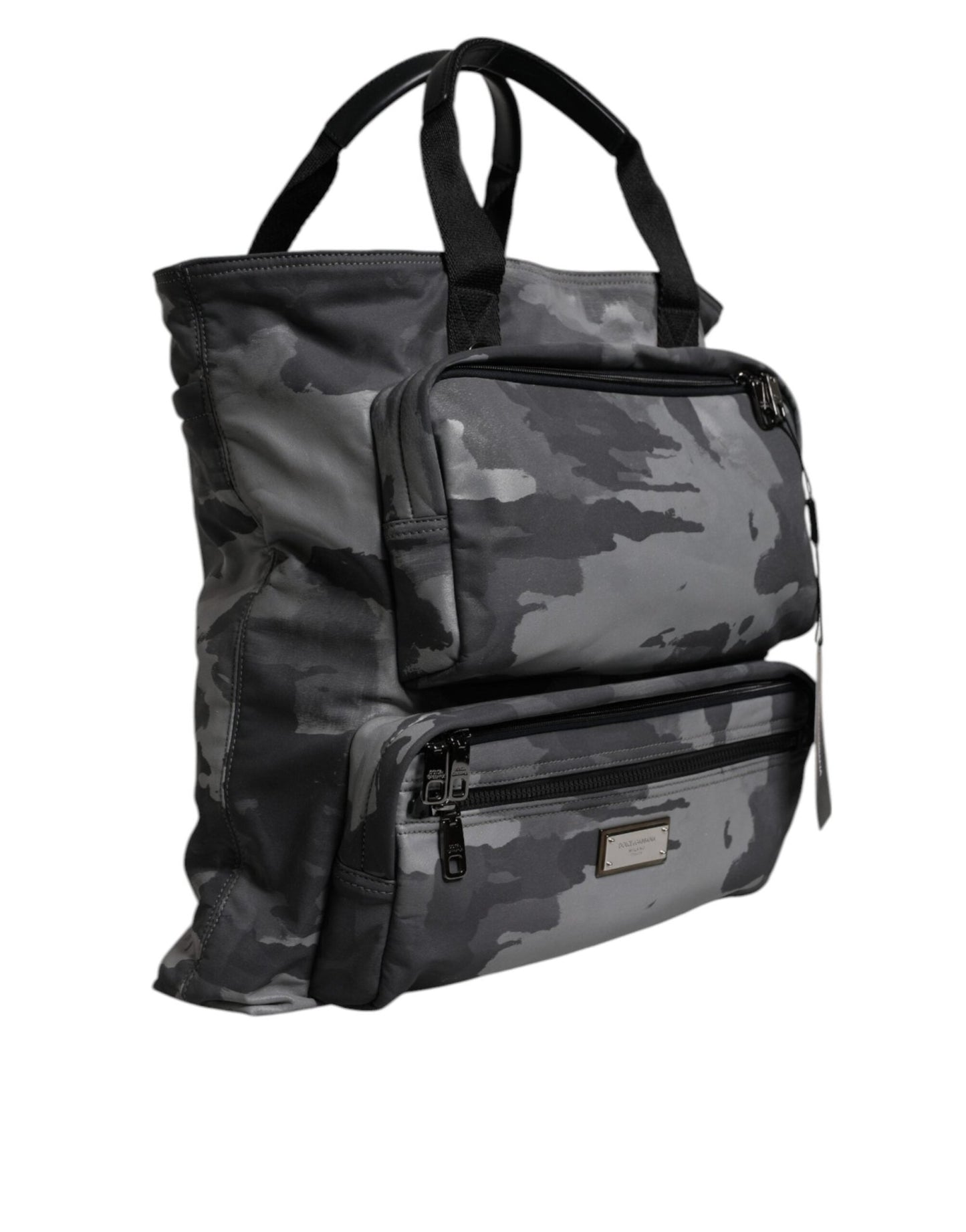 Dolce & Gabbana Black Camouflage Shoulder Strap Logo Plaque Bag - Sandy Store ByNet
