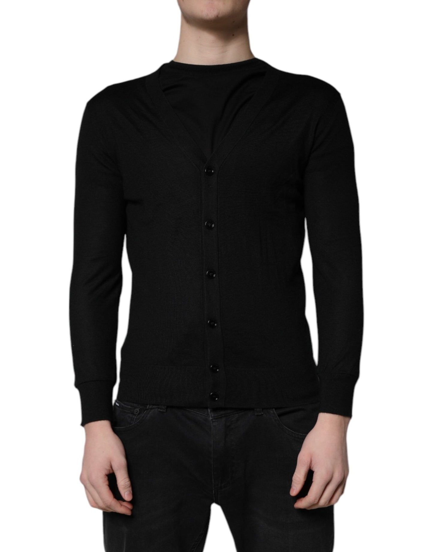 Dolce & Gabbana Black Cashmere Button Down Cardigan Sweater - Sandy Store ByNet