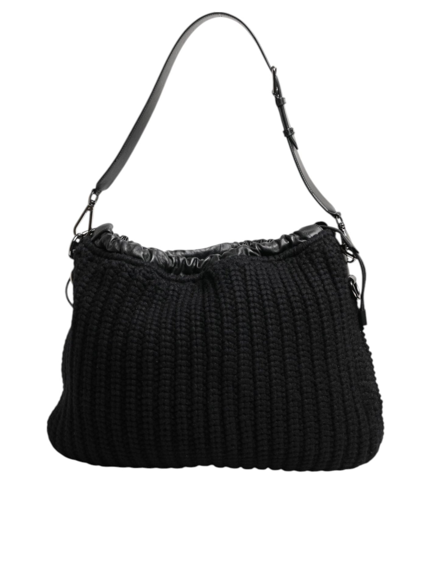 Dolce & Gabbana Black Cashmere Knitted Leather Shoulder Women Borse Bag – par Dolce & Gabbana | Disponible sur Sandy Store ByNet