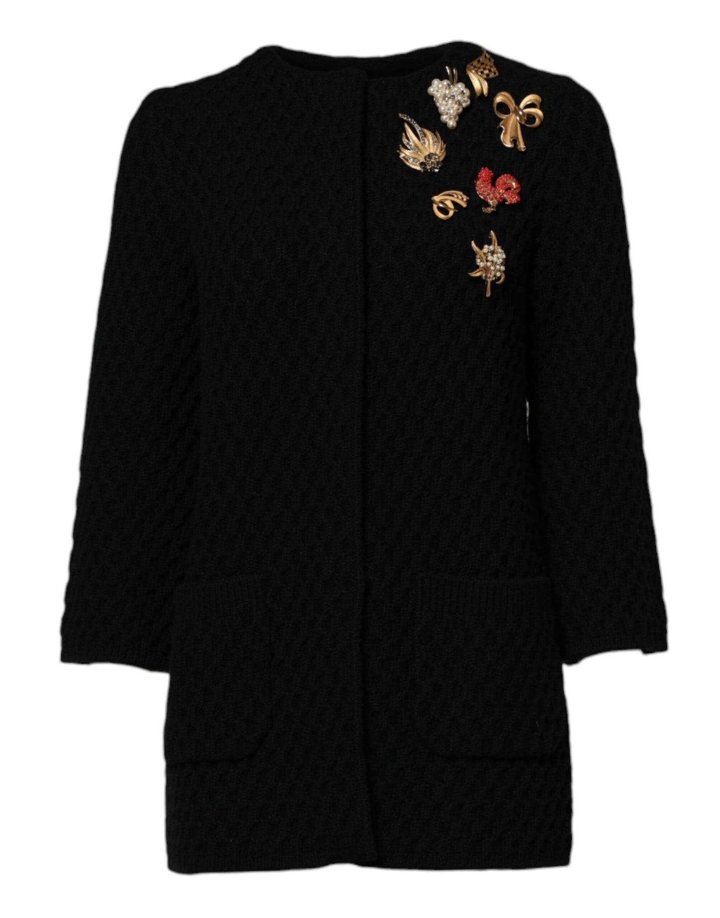 Dolce & Gabbana Black Cashmere Quilted Embellished Jacket – IT36|XXS par Dolce & Gabbana | Disponible sur Sandy Store ByNet