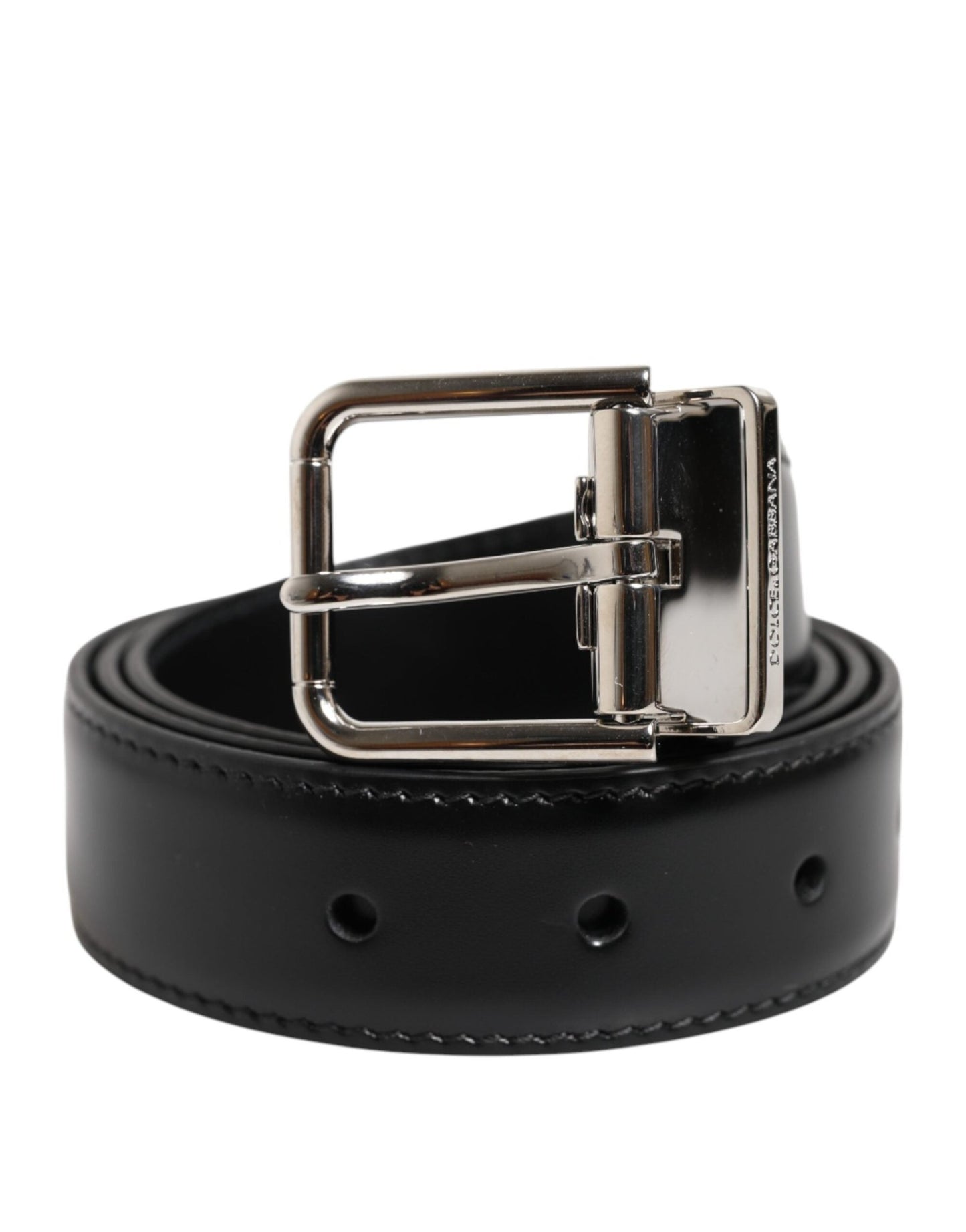 Dolce & Gabbana Black Classic Leather Metal Buckle Belt – 85 cm / 34 Inches par Dolce & Gabbana | Disponible sur Sandy Store ByNet