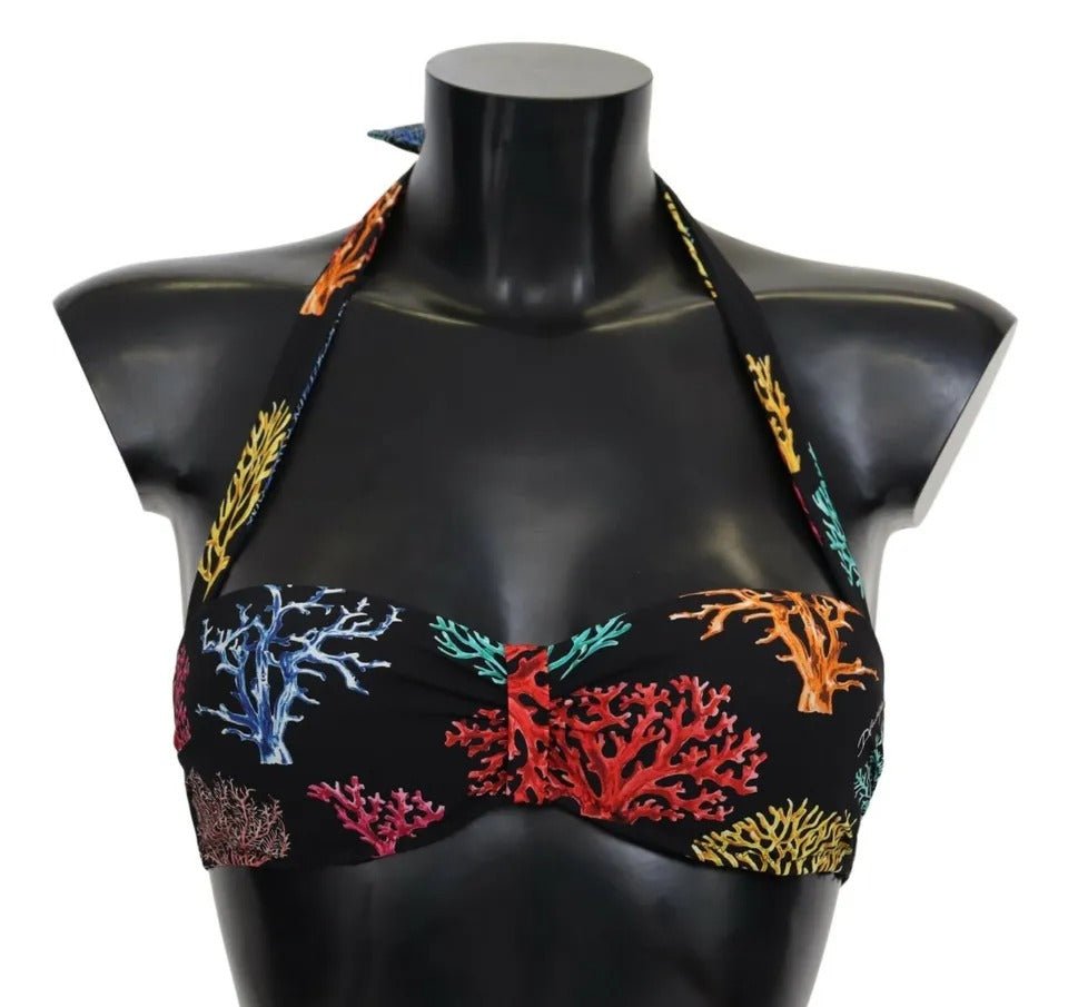 Dolce & Gabbana Black Corals Print Swimsuit Beachwear Bikini Top – IT1 | XS par Dolce & Gabbana | Disponible sur Sandy Store ByNet