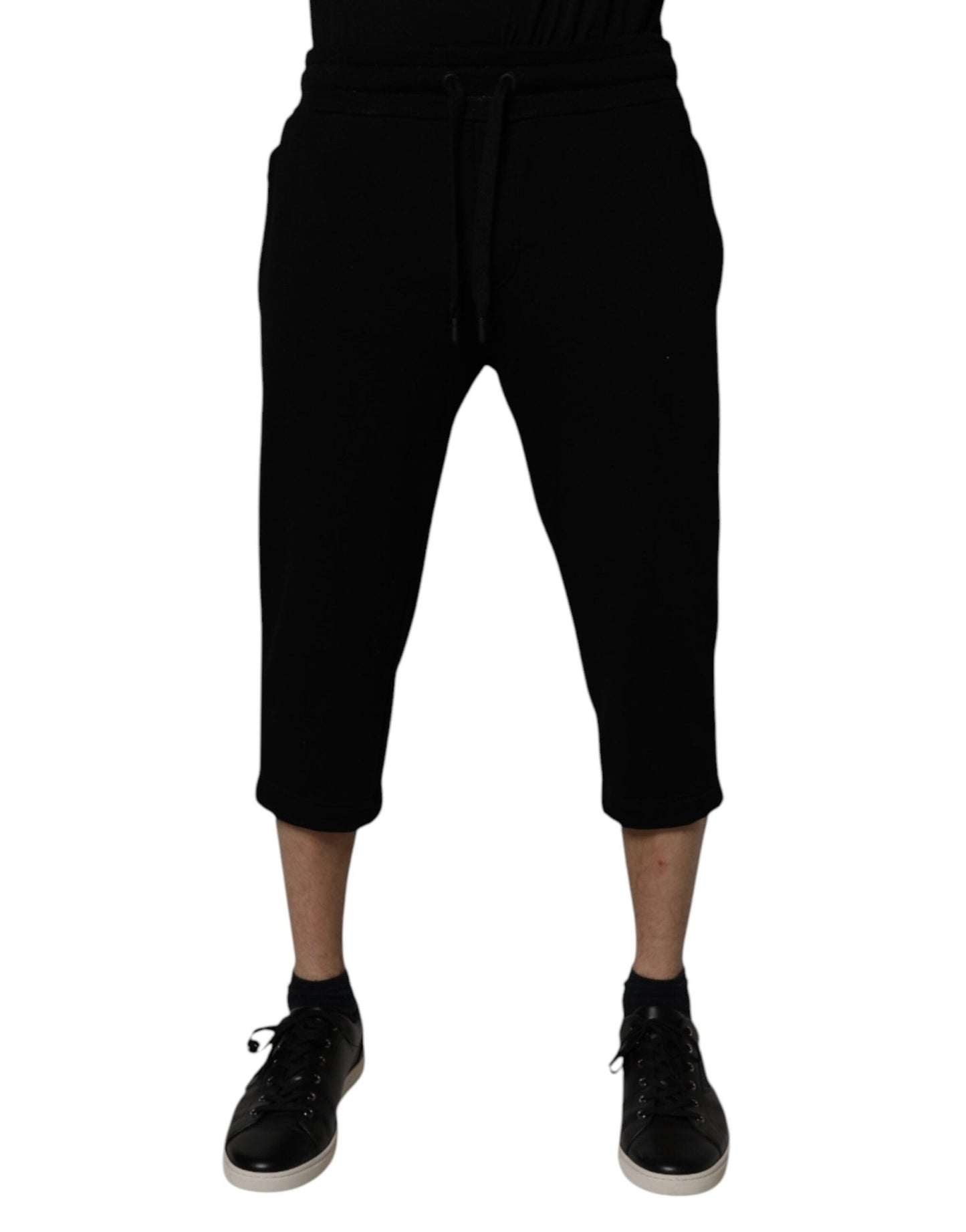 Dolce & Gabbana Black Cotton Blend Cropped Sweatpants Pants – IT50 | L par Dolce & Gabbana | Disponible sur Sandy Store ByNet