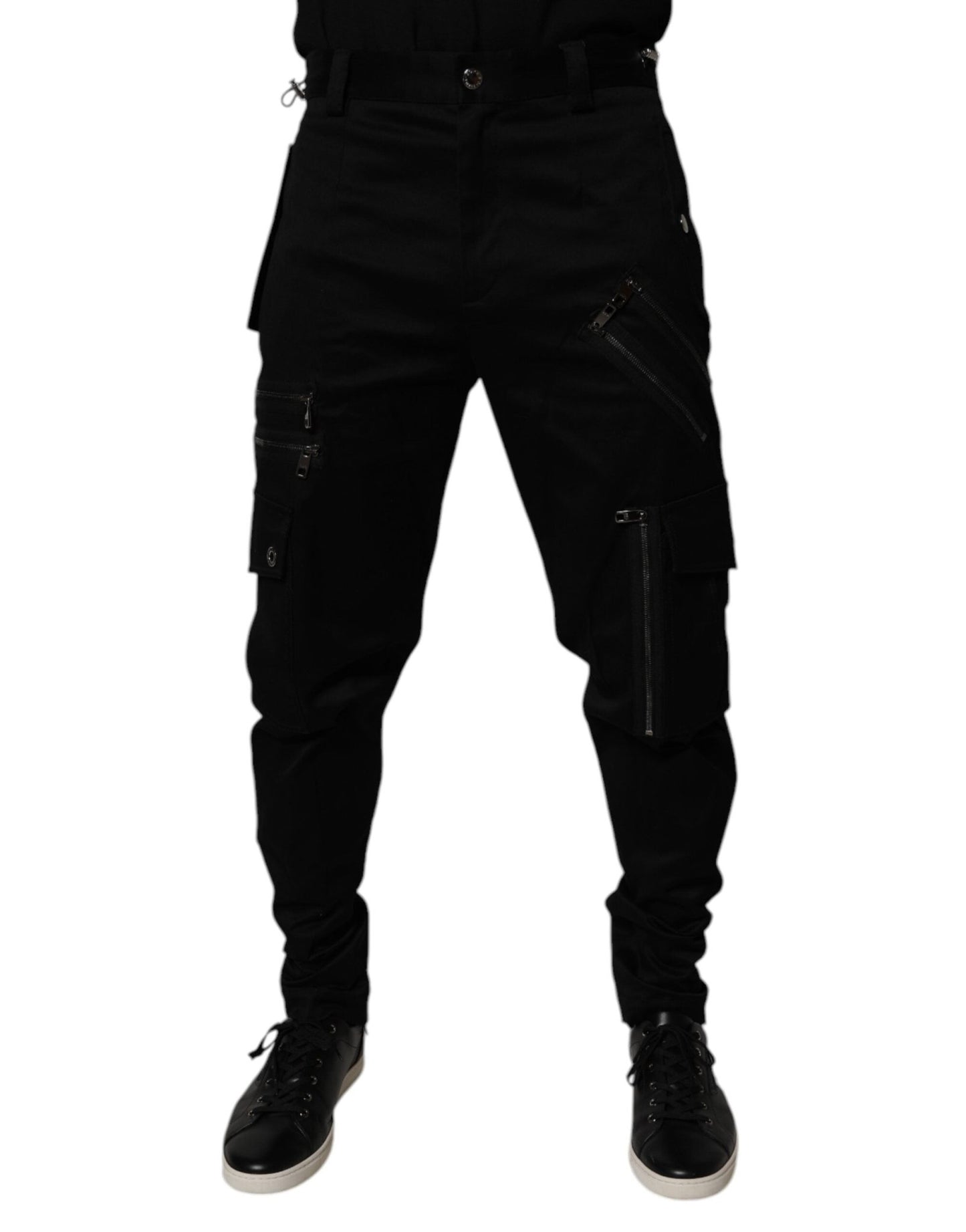 Dolce & Gabbana Black Cotton Cargo Tapered Pants – IT48 | M par Dolce & Gabbana | Disponible sur Sandy Store ByNet