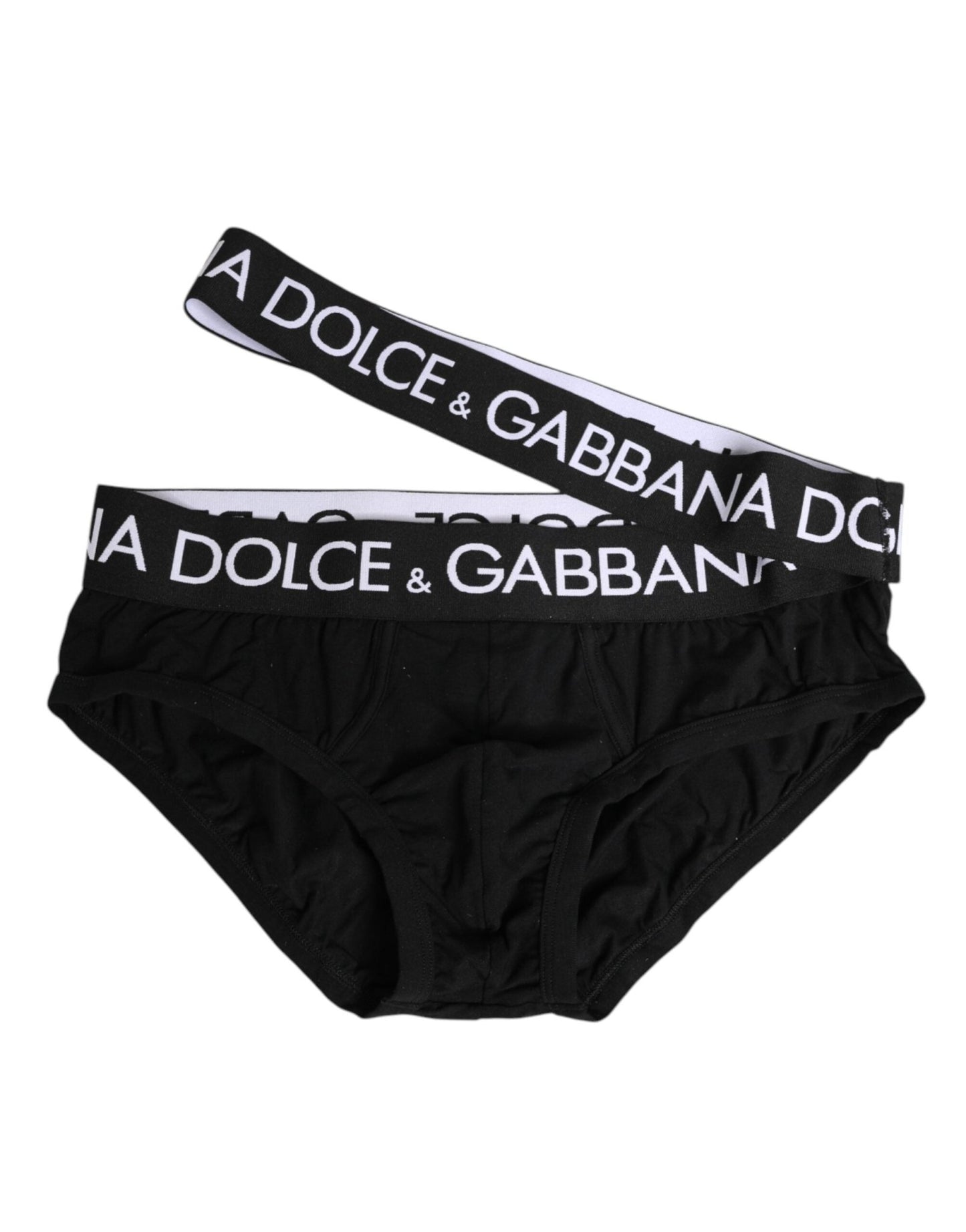 Dolce & Gabbana Black Cotton Elastic Logo Waistband Swimwear – IT5 | M par Dolce & Gabbana | Disponible sur Sandy Store ByNet