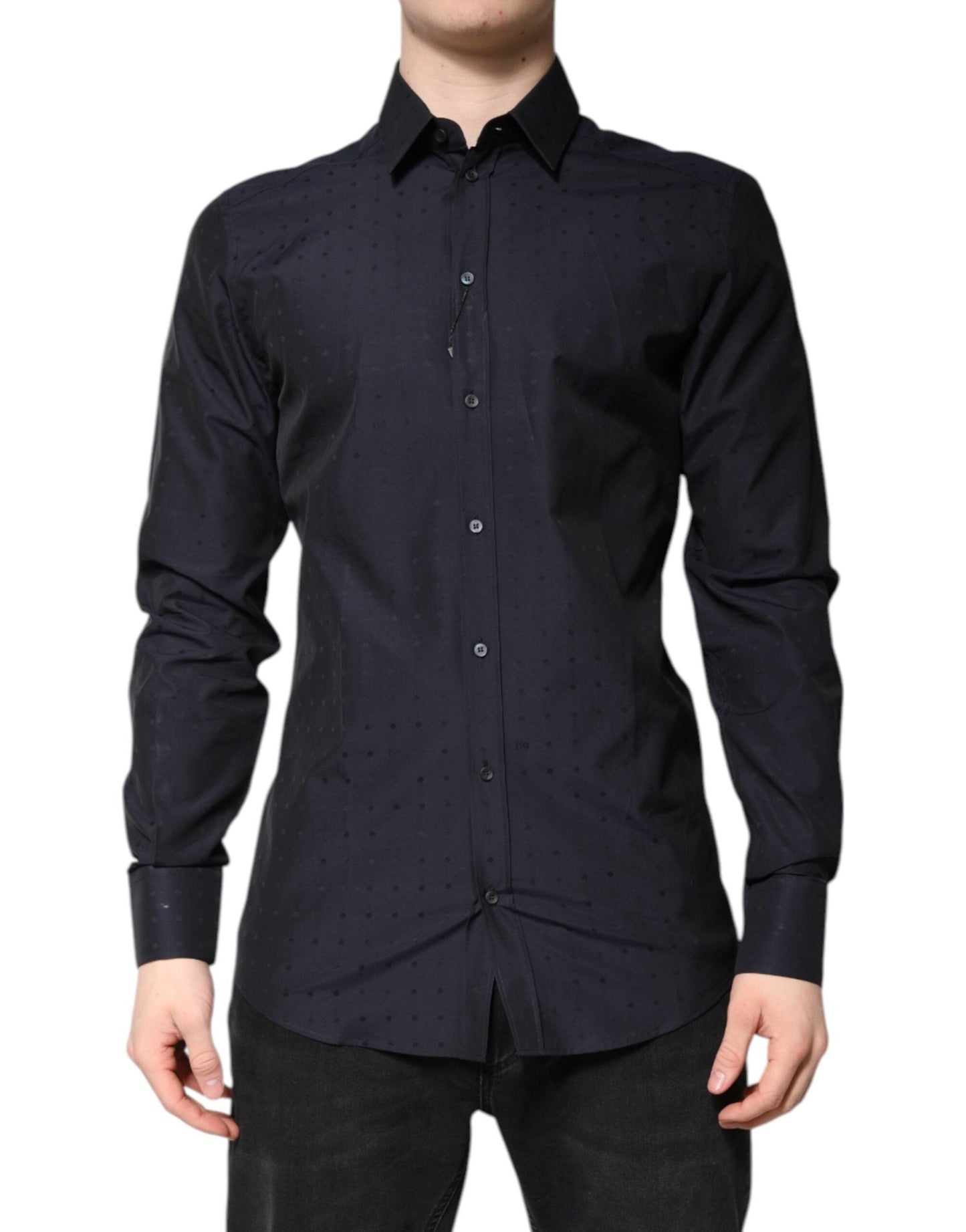 Dolce & Gabbana Black Cotton GOLD Men Dress Formal Shirt – IT40 | M par Dolce & Gabbana | Disponible sur Sandy Store ByNet