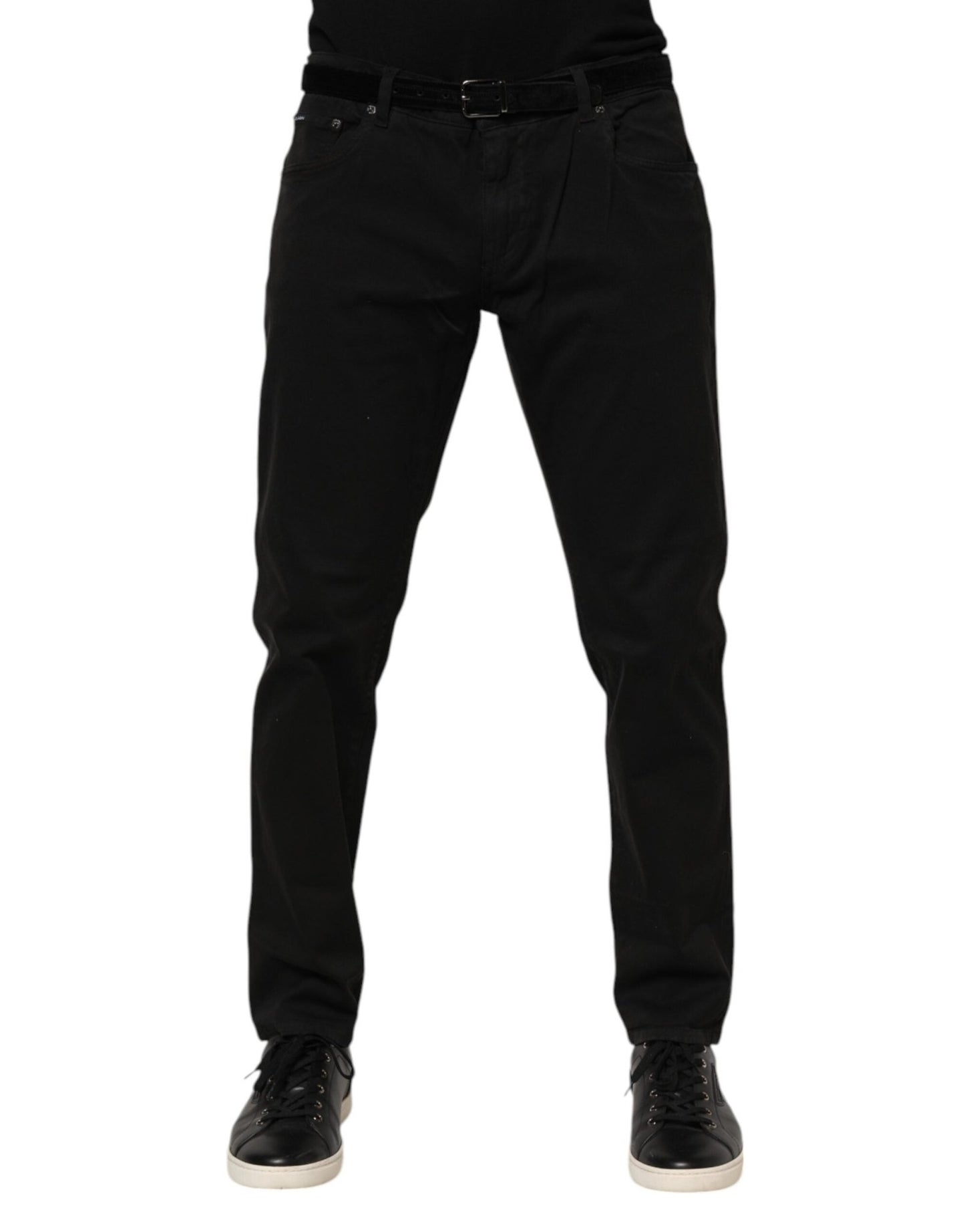 Dolce & Gabbana Black Cotton GOLD Skinny Denim Jeans – IT54 | XL par Dolce & Gabbana | Disponible sur Sandy Store ByNet