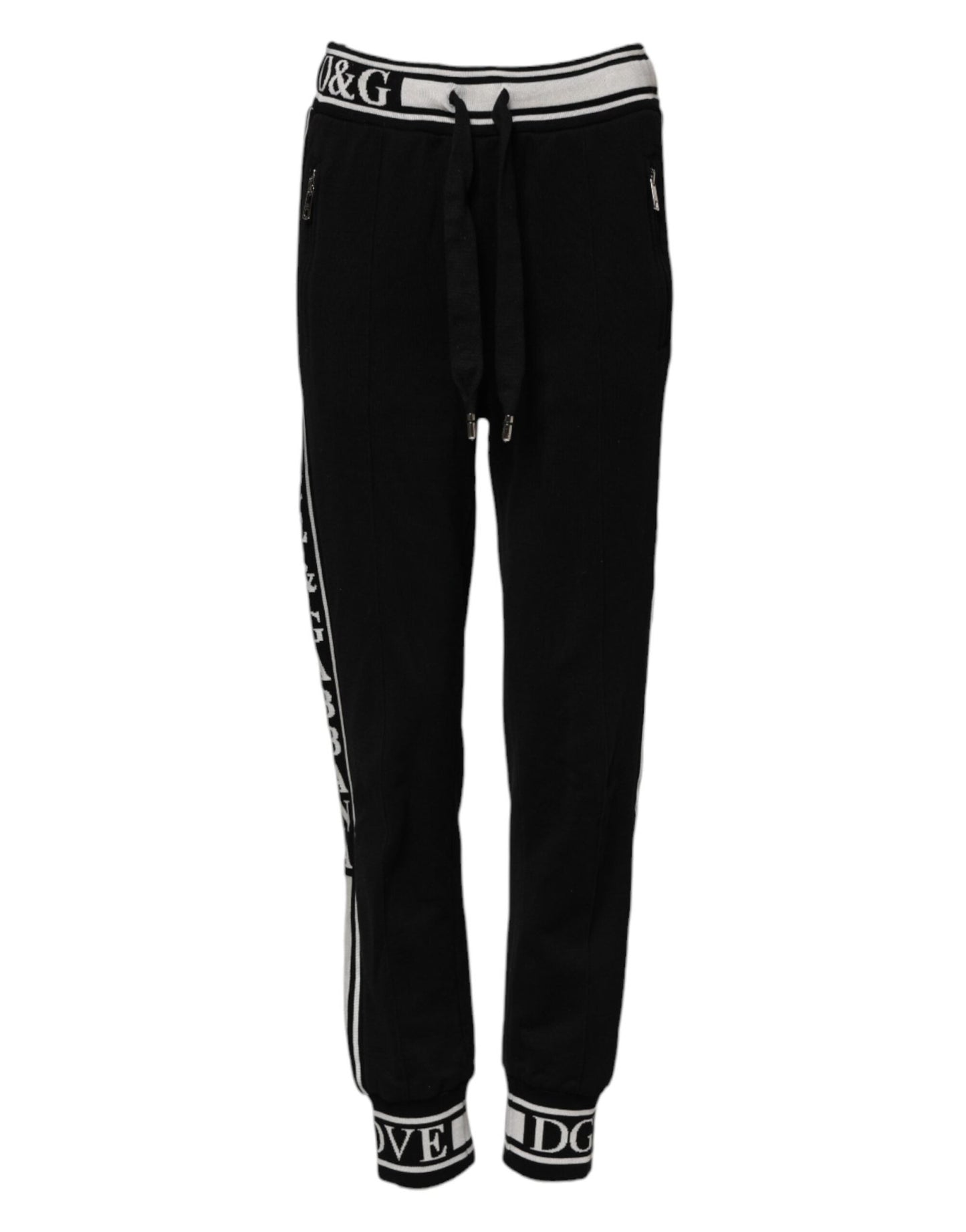 Dolce & Gabbana Black Cotton Jogger Logo Waist Pants – IT38 | XS par Dolce & Gabbana | Disponible sur Sandy Store ByNet