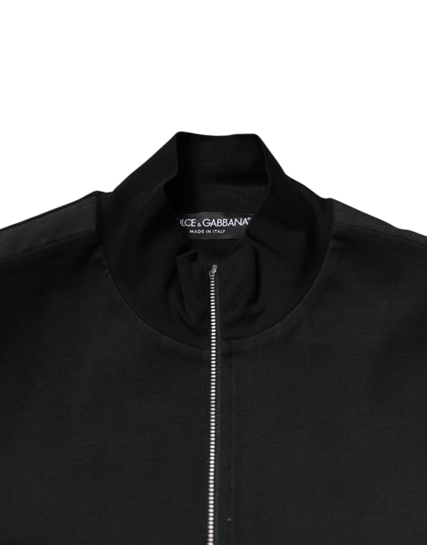 Dolce & Gabbana Black Cotton Logo Full Zip Men Bomber Jacket – IT48 | M par Dolce & Gabbana | Disponible sur Sandy Store ByNet