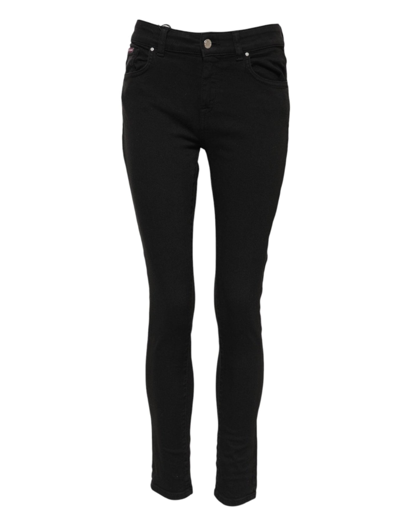 Dolce & Gabbana Black Cotton Logo Skinny Mid Waist Denim Jeans – IT38 | XS par Dolce & Gabbana | Disponible sur Sandy Store ByNet