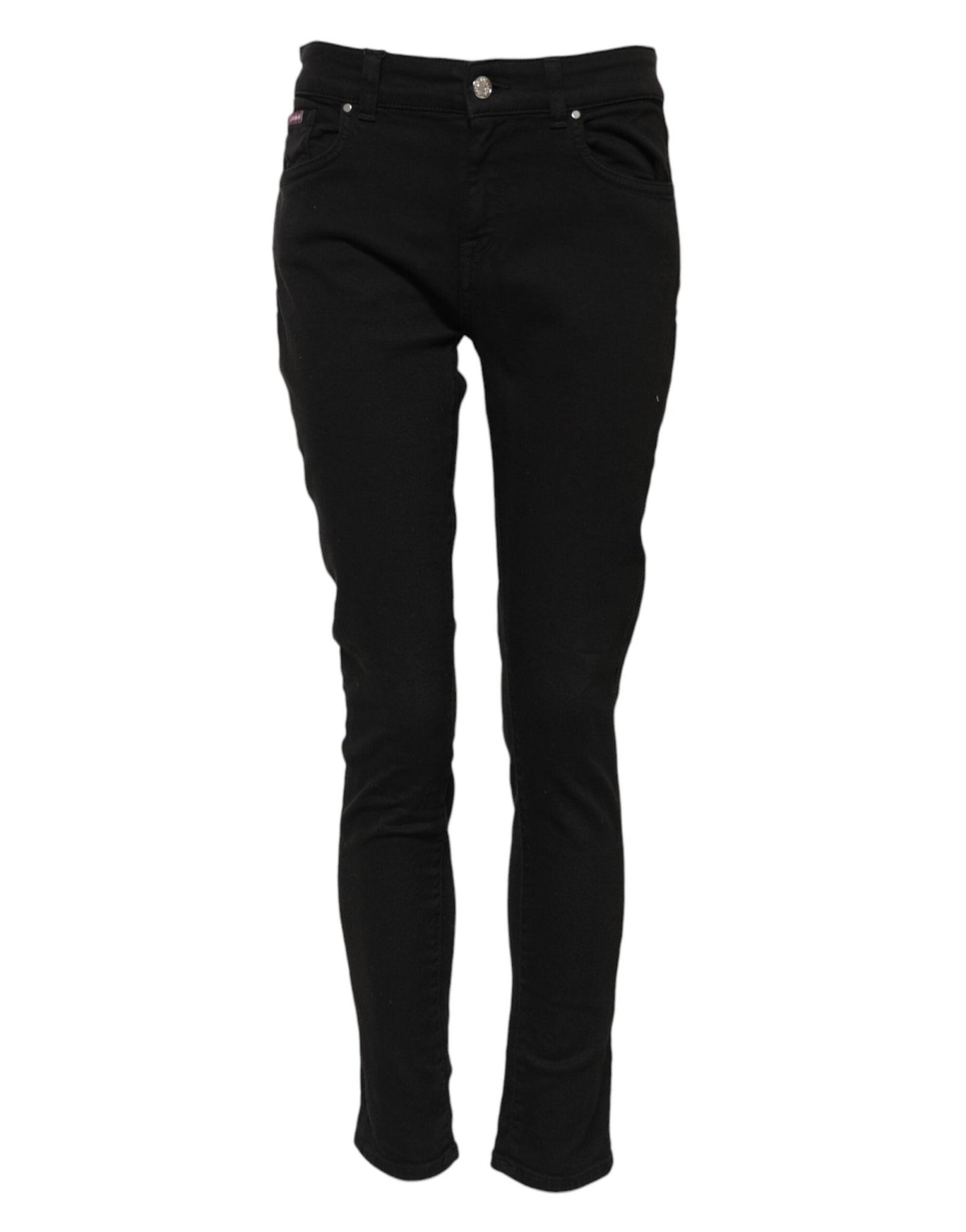 Dolce & Gabbana Black Cotton Logo Skinny Mid Waist Denim Jeans – IT40|S par Dolce & Gabbana | Disponible sur Sandy Store ByNet