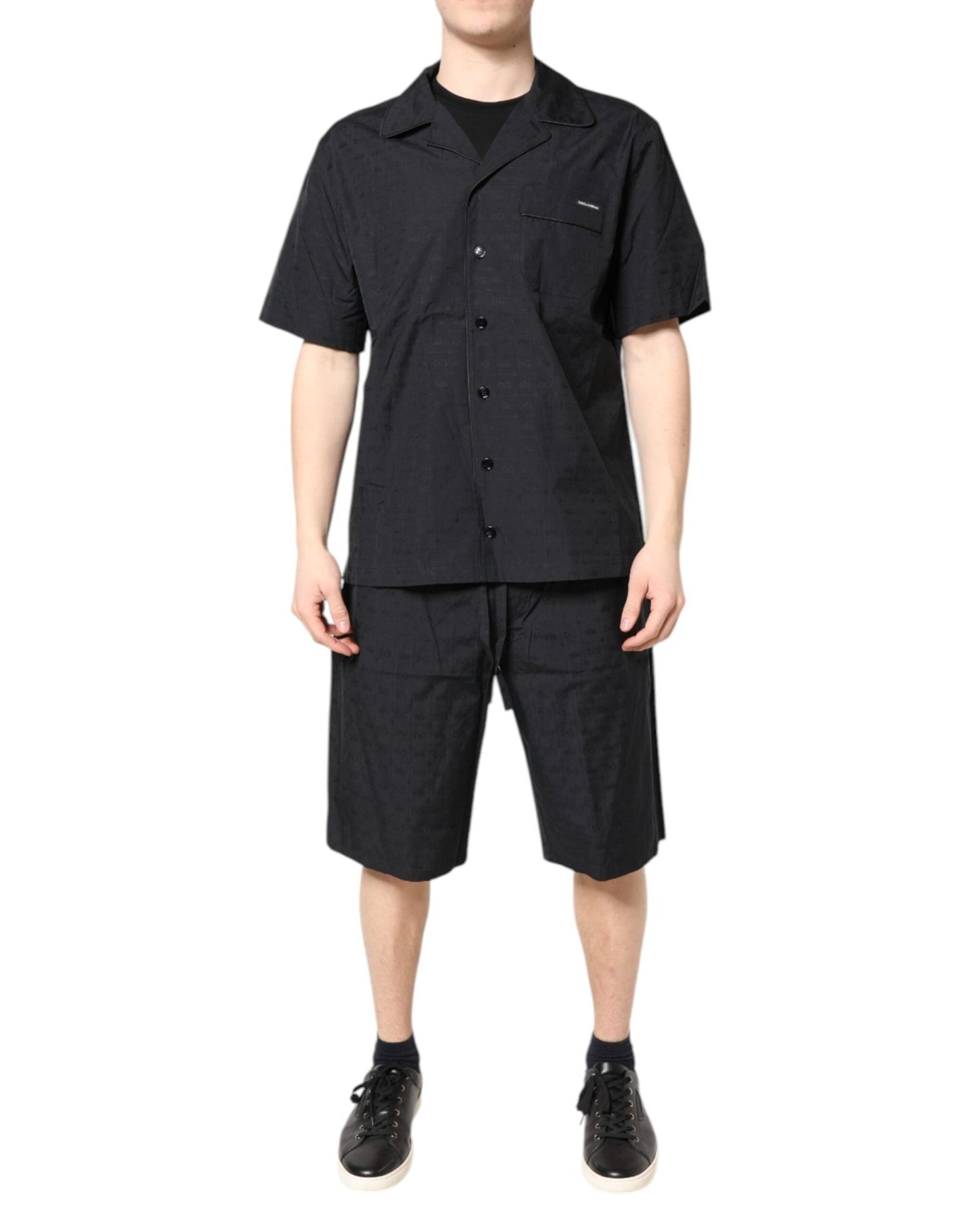 Dolce & Gabbana Black Cotton Men Pajama Set Sleepwear – IT37 | XS par Dolce & Gabbana | Disponible sur Sandy Store ByNet