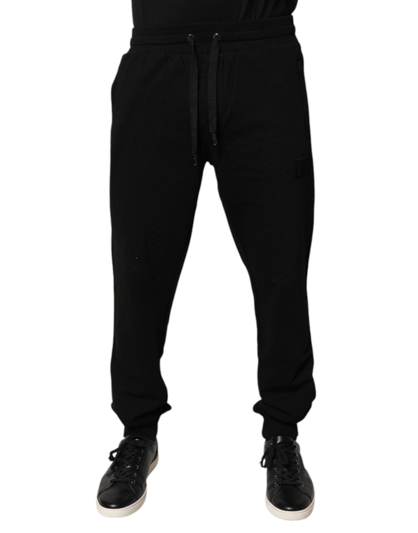 Dolce & Gabbana Black Cotton Mid Waist Jogger Sweatpants Pants - Sandy Store ByNet