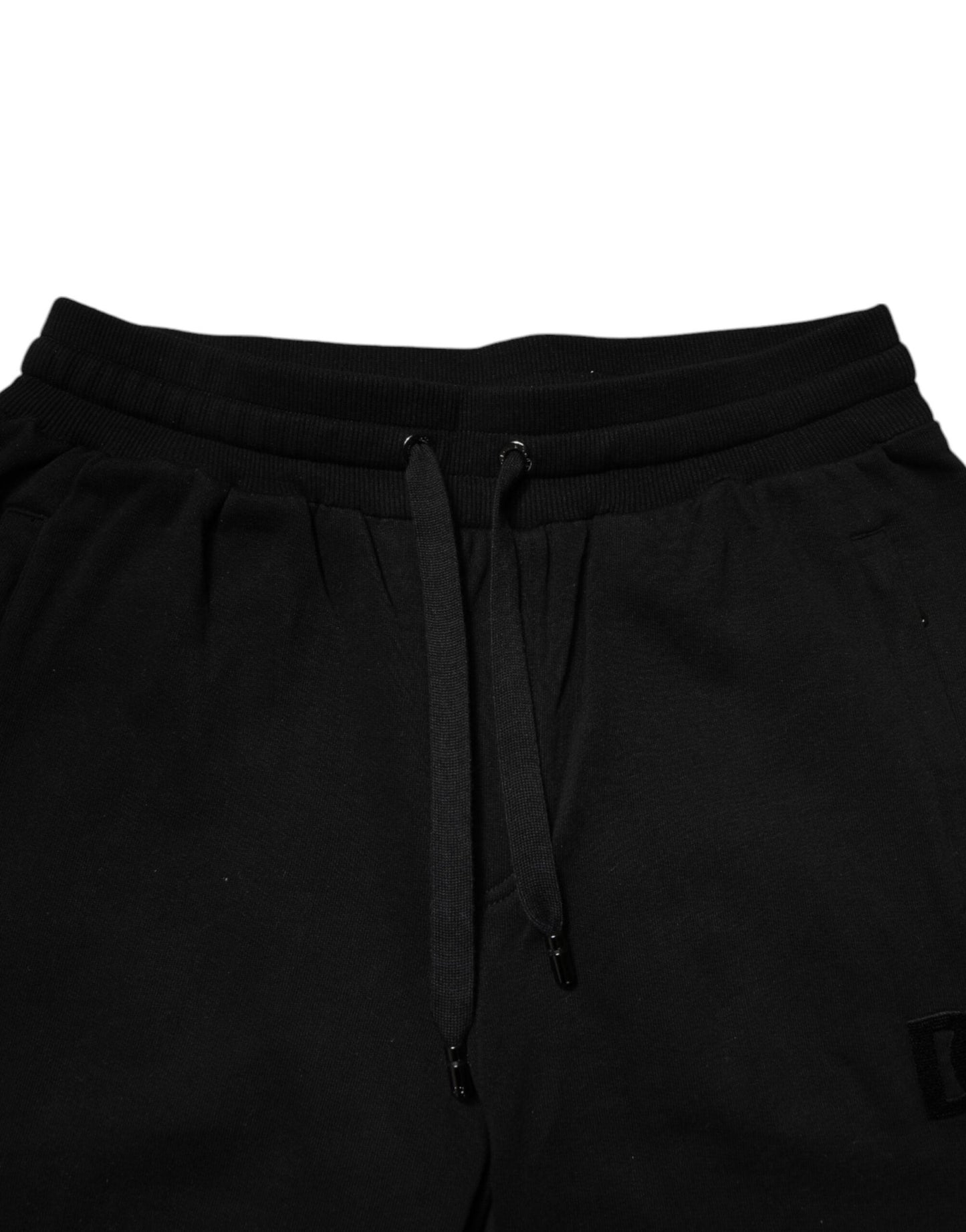 Dolce & Gabbana Black Cotton Mid Waist Jogger Sweatpants Pants - Sandy Store ByNet