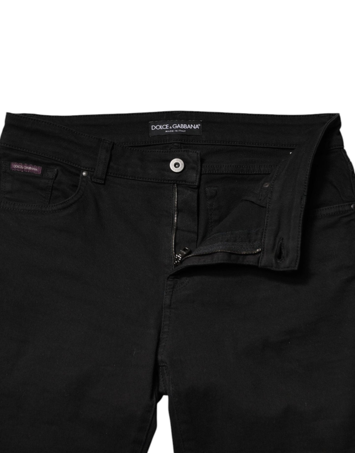 Dolce & Gabbana Black Cotton Mid Waisted Skinny Denim Jeans - Sandy Store ByNet