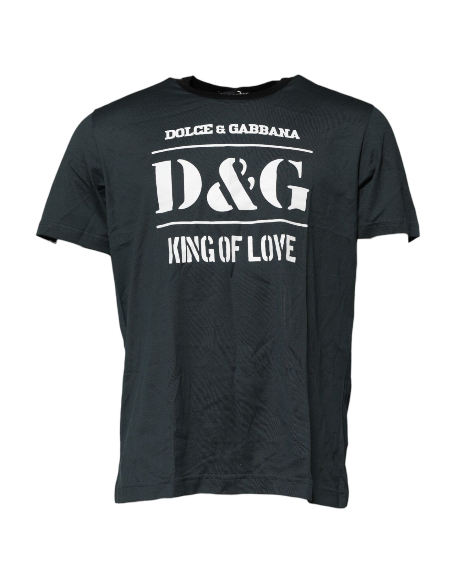 Dolce & Gabbana Black Cotton Printed Short Sleeves T-shirt – IT56 | XXL par Dolce & Gabbana | Disponible sur Sandy Store ByNet