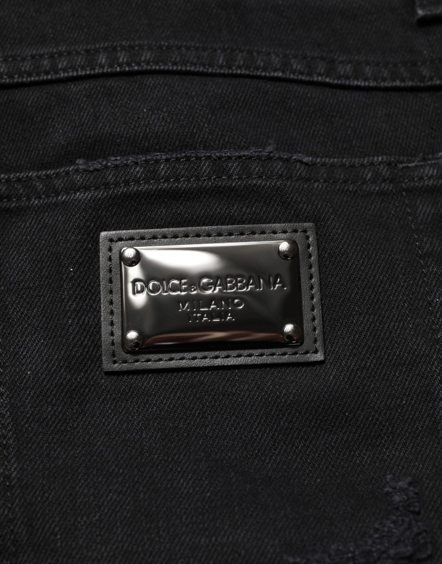 Dolce & Gabbana Black Cotton Regular Denim Men Trouser Jeans – IT56 | XXL par Dolce & Gabbana | Disponible sur Sandy Store ByNet