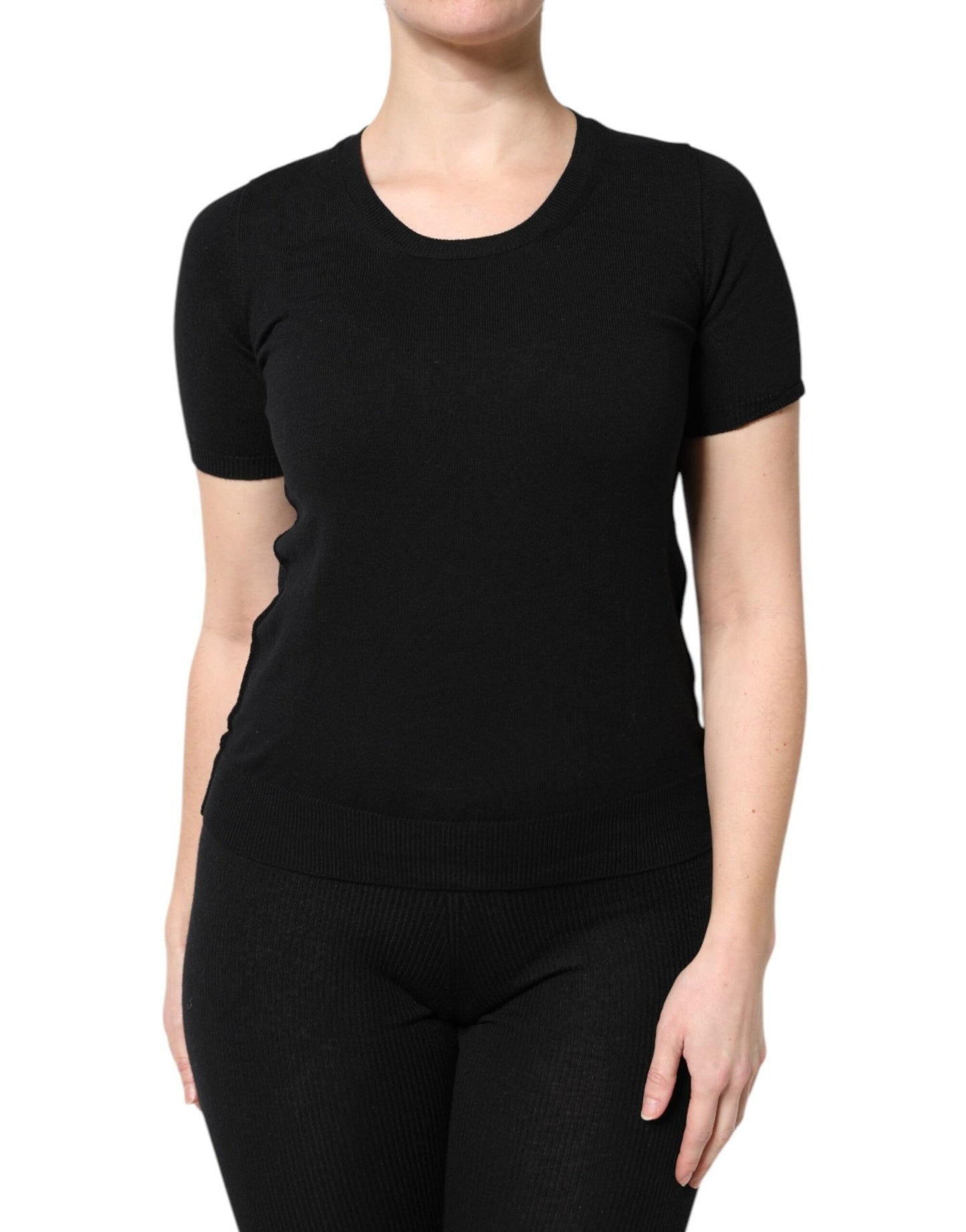 Dolce & Gabbana Black Cotton Round Neck Short Sleeve T-shirt – IT40|S par Dolce & Gabbana | Disponible sur Sandy Store ByNet