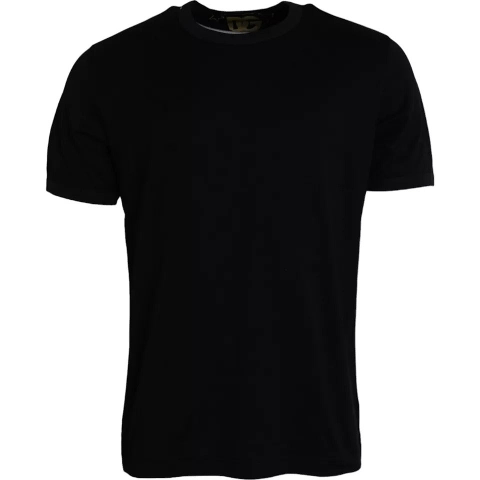 Dolce & Gabbana Black Cotton Round Neck Short Sleeves Men T-shirt – ÌT40| XXS par Dolce & Gabbana | Disponible sur Sandy Store ByNet