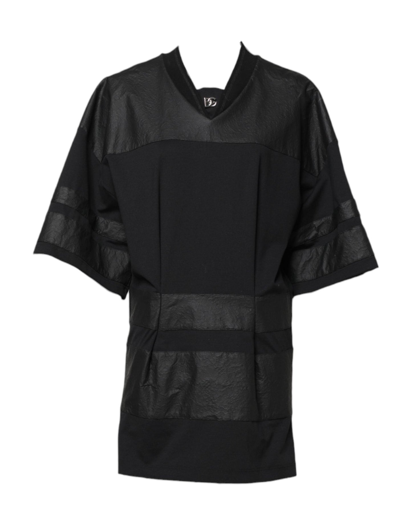 Dolce & Gabbana Black Cotton Short Sleeves V - neck T-shirt – IT40|S par Dolce & Gabbana | Disponible sur Sandy Store ByNet