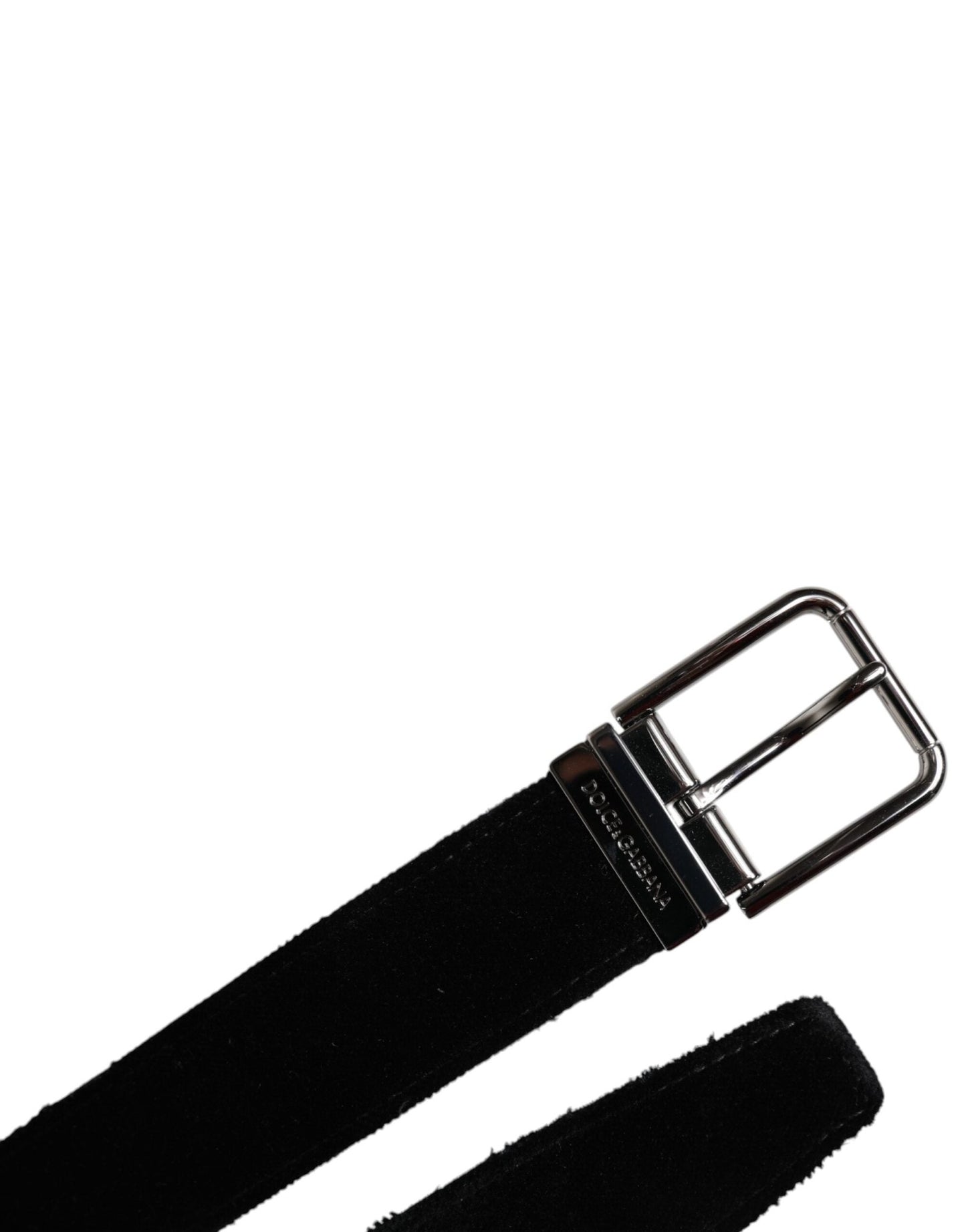 Dolce & Gabbana Black Cotton Silver Tone Metal Buckle Belt - Sandy Store ByNet