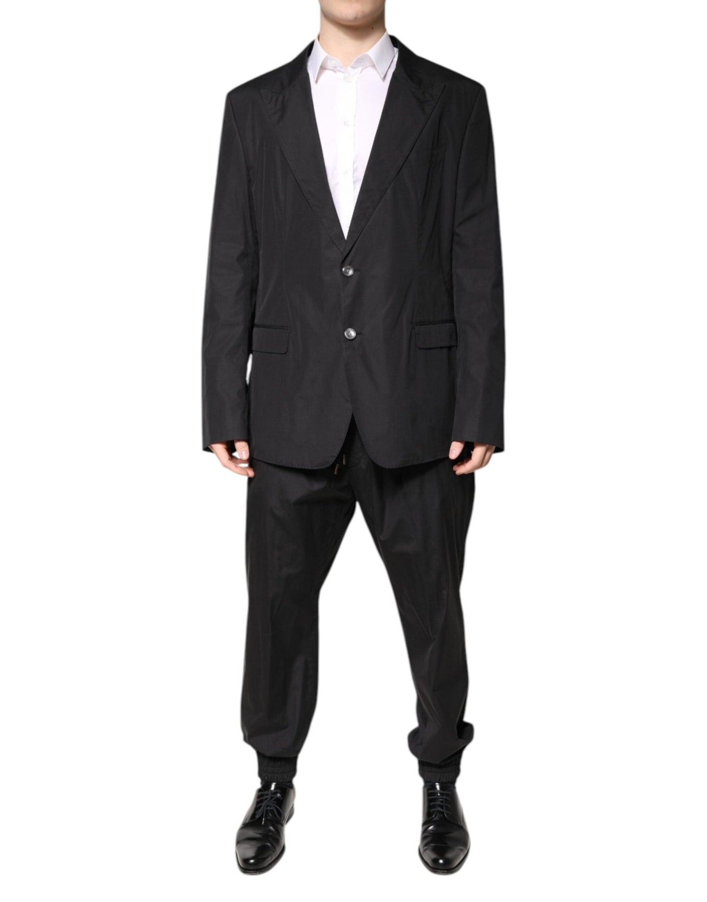 Dolce & Gabbana Black Cotton Single Breasted 2 Piece Suit – IT58 | 3XL par Dolce & Gabbana | Disponible sur Sandy Store ByNet