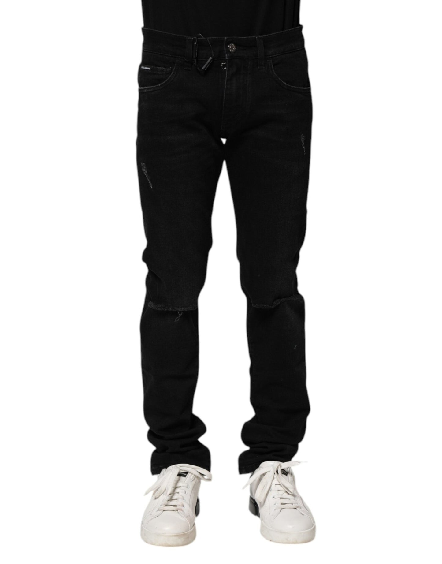 Dolce & Gabbana Black Cotton Skinny Men Denim Jeans – IT44 | XS par Dolce & Gabbana | Disponible sur Sandy Store ByNet