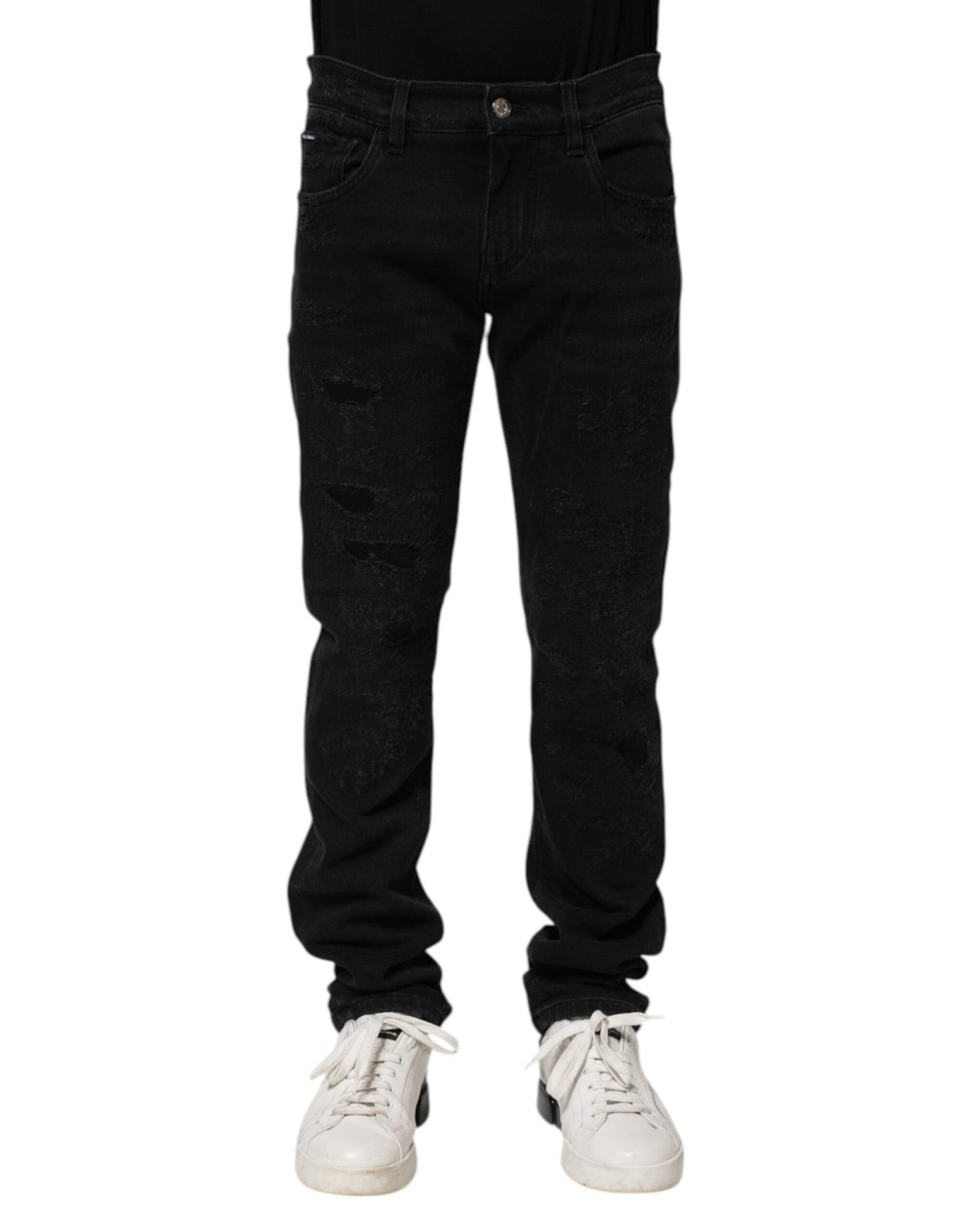 Dolce & Gabbana Black Cotton Skinny Men Denim Jeans – IT44 | XS par Dolce & Gabbana | Disponible sur Sandy Store ByNet