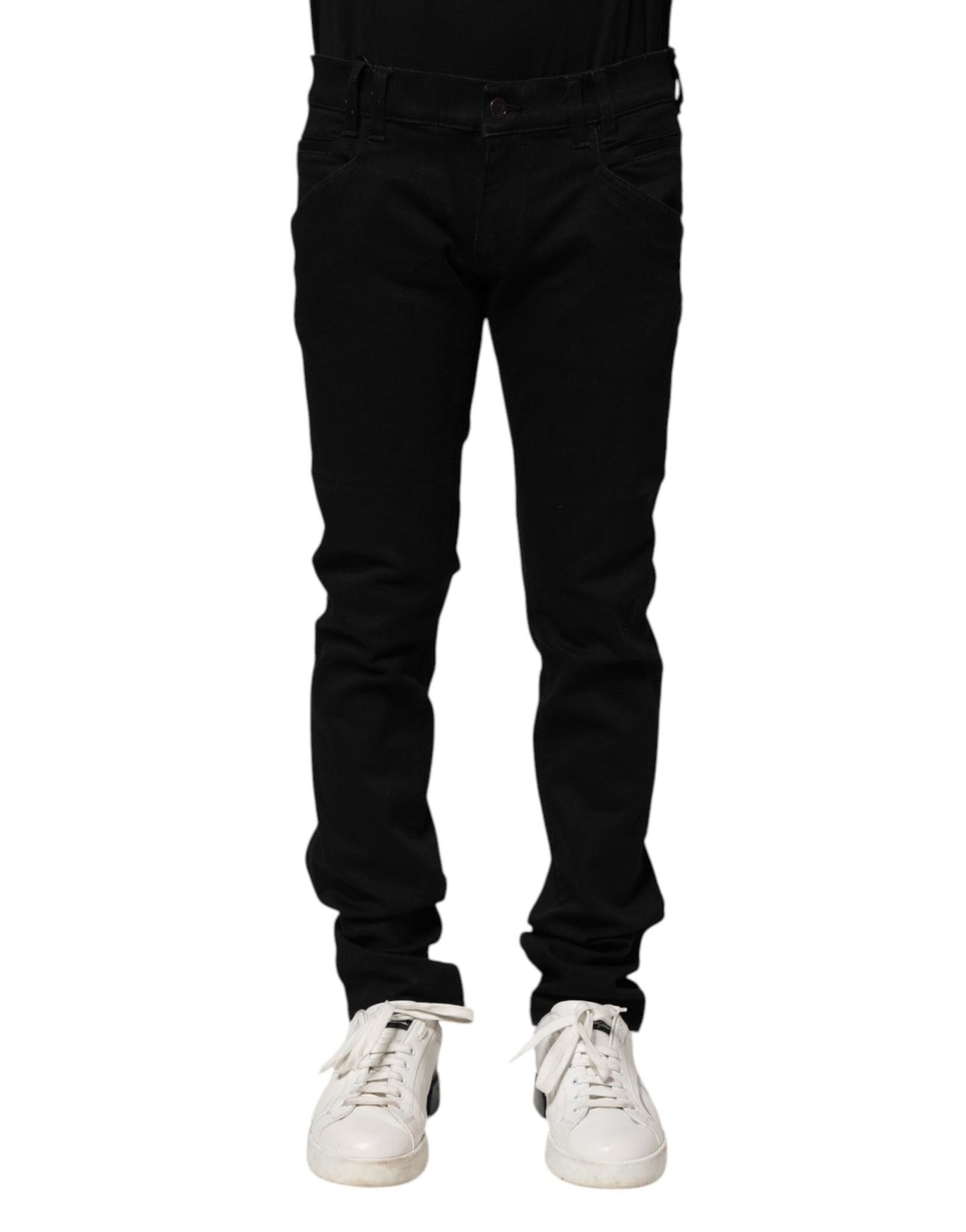 Dolce & Gabbana Black Cotton Skinny Men Denim Jeans – IT46 | S par Dolce & Gabbana | Disponible sur Sandy Store ByNet