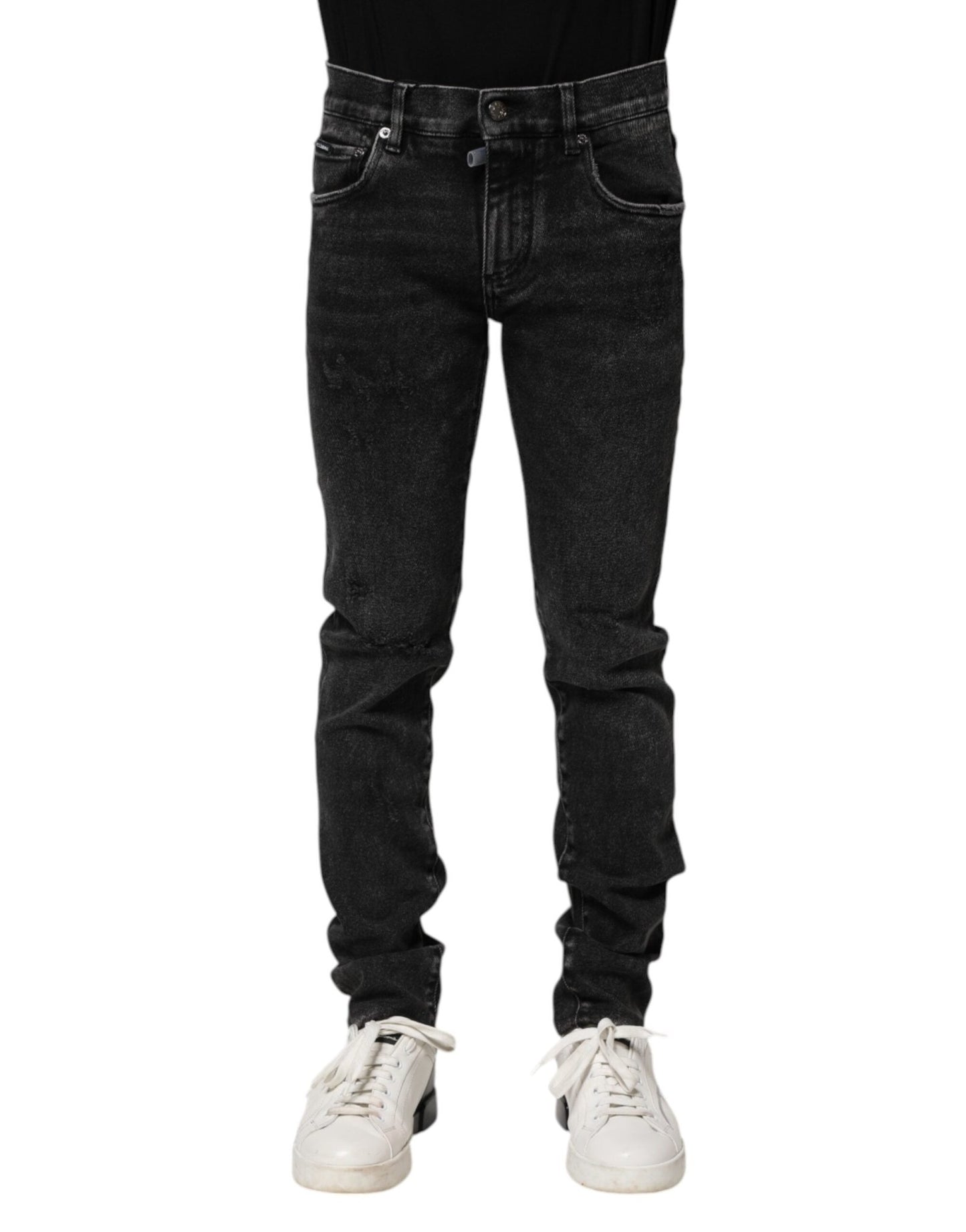 Dolce & Gabbana Black Cotton Skinny Men Denim Jeans – IT46 | S par Dolce & Gabbana | Disponible sur Sandy Store ByNet