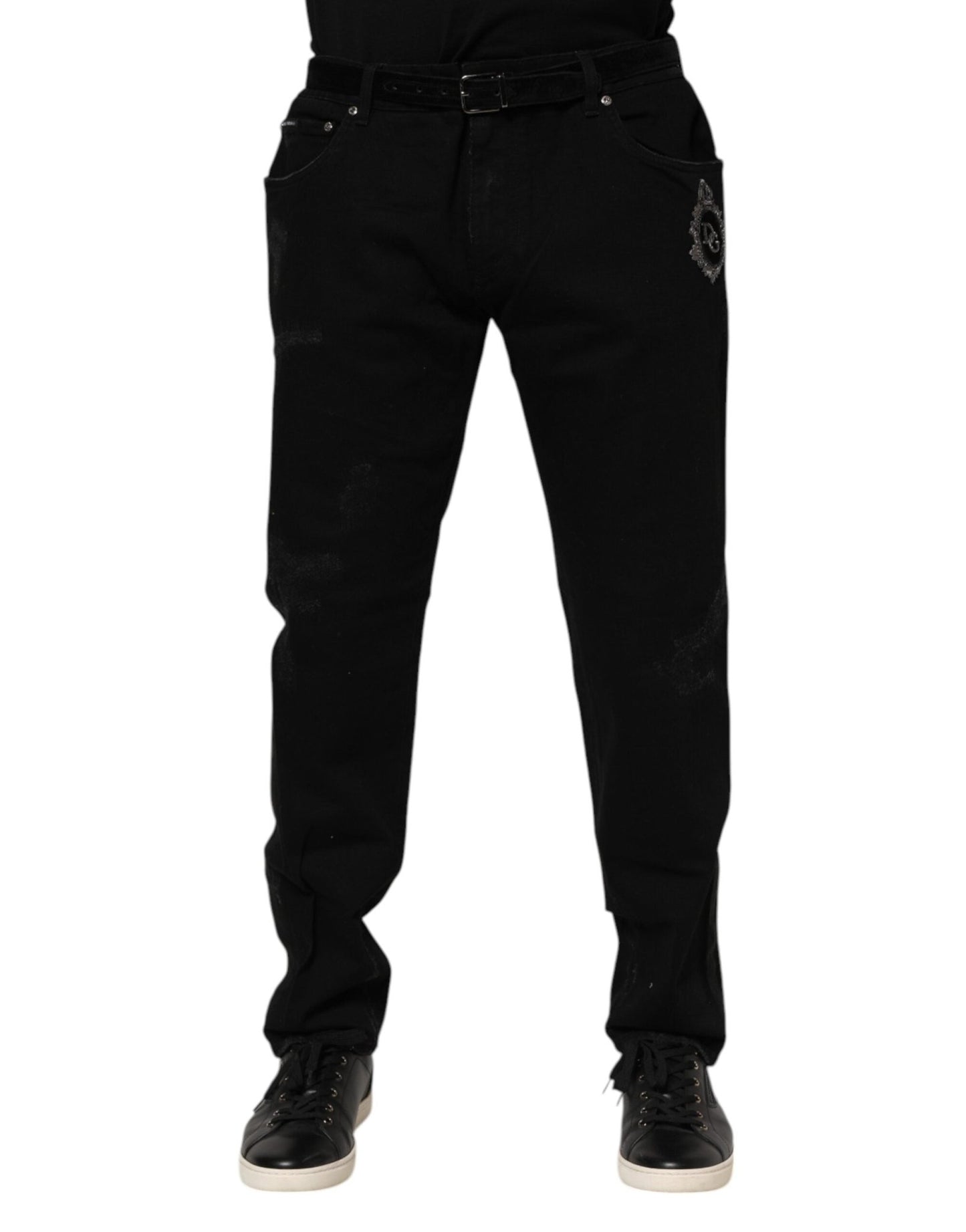 Dolce & Gabbana Black Cotton Skinny Men Denim Jeans – IT58 | XXL par Dolce & Gabbana | Disponible sur Sandy Store ByNet