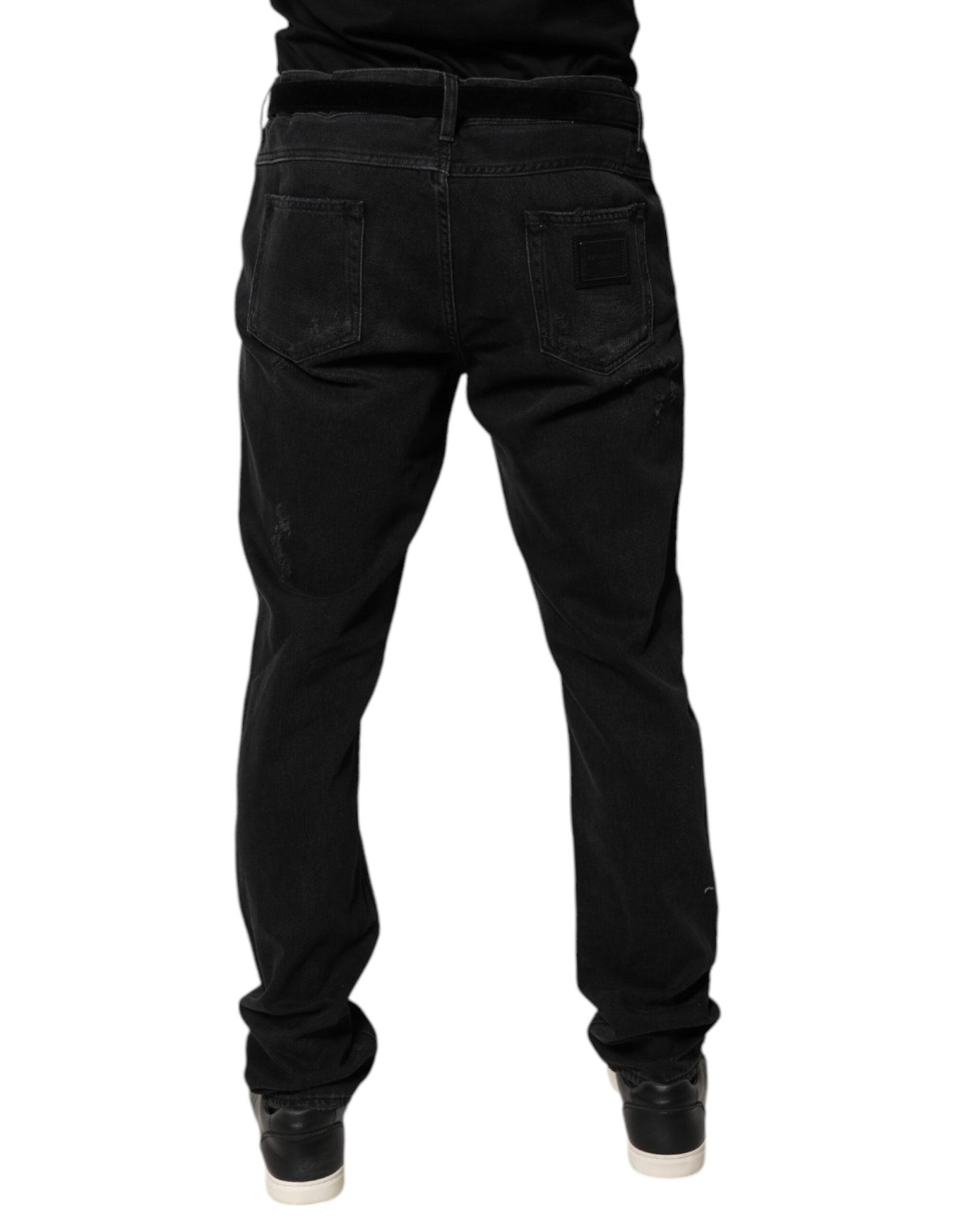 Dolce & Gabbana Black Cotton Skinny Men Denim Jeans - Sandy Store ByNet