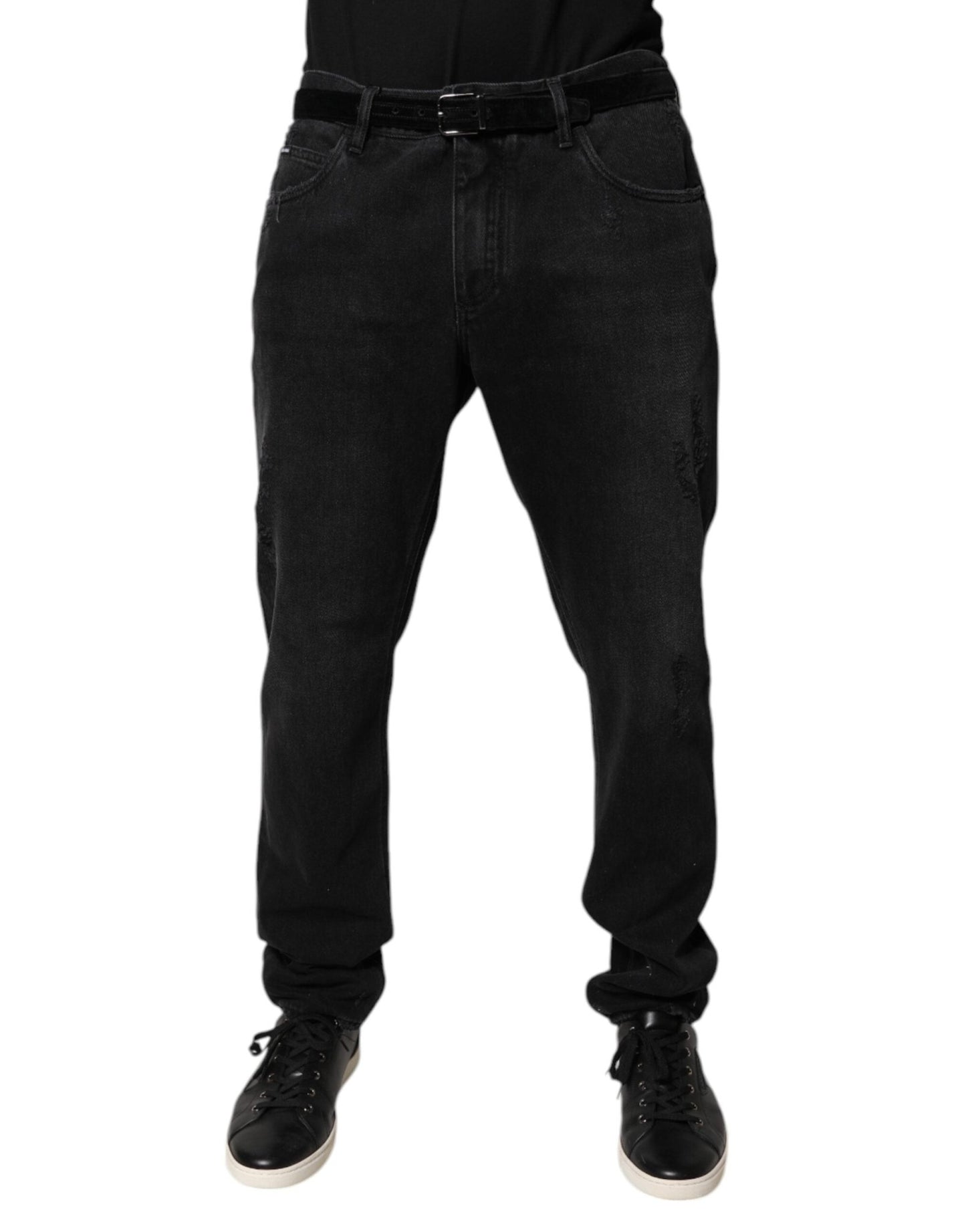 Dolce & Gabbana Black Cotton Skinny Men Denim Jeans - Sandy Store ByNet
