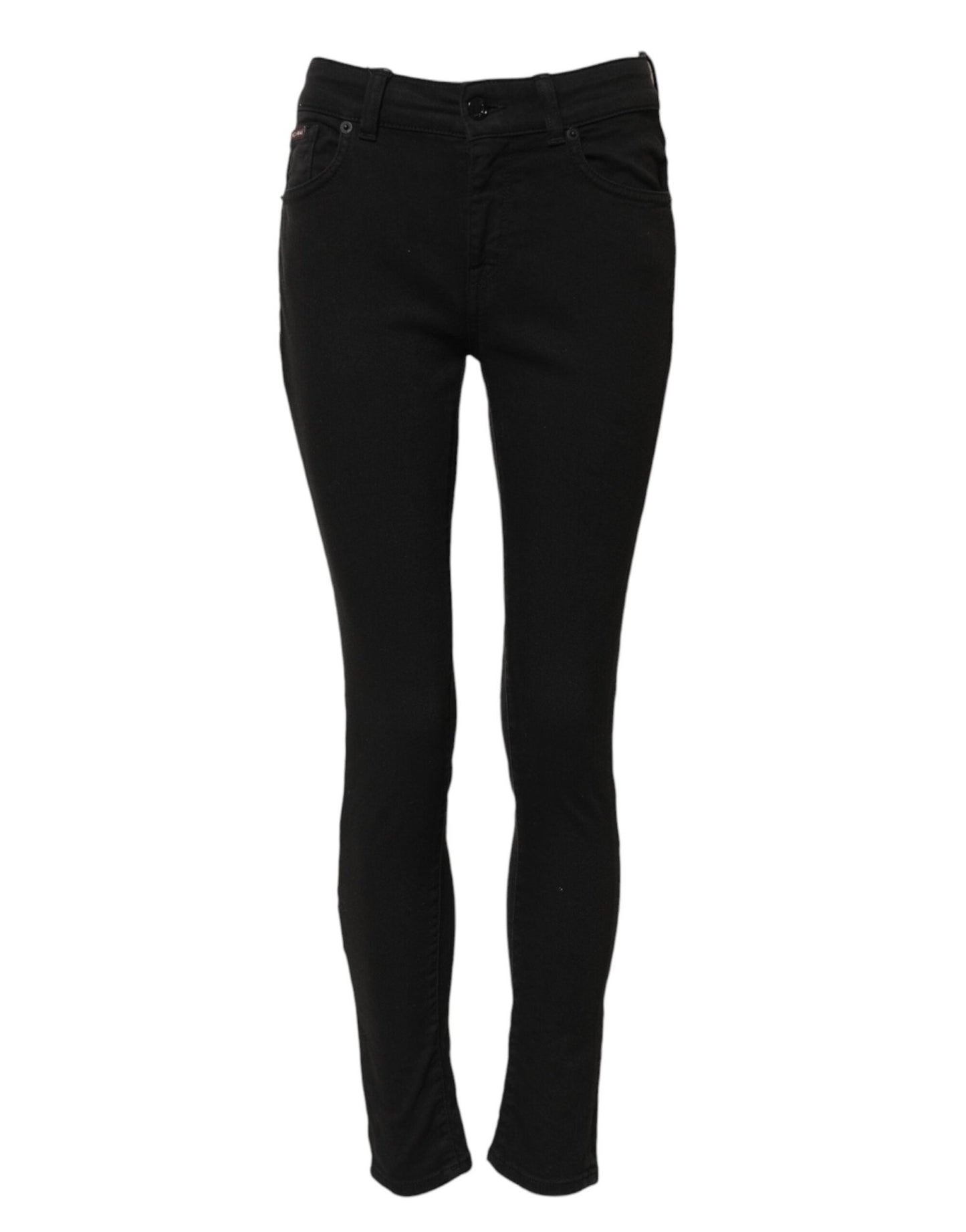 Dolce & Gabbana Black Cotton Skinny Mid Waist Denim Jeans – IT38 | XS par Dolce & Gabbana | Disponible sur Sandy Store ByNet