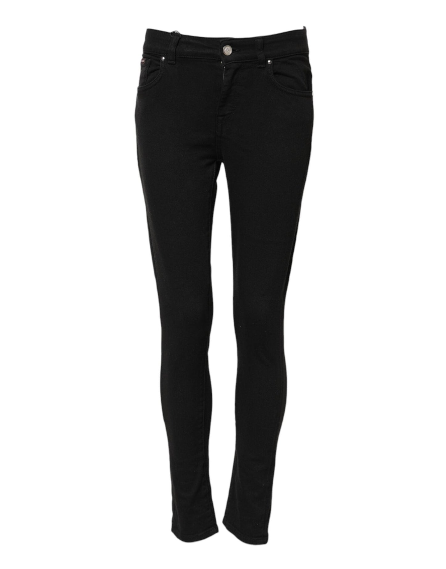 Dolce & Gabbana Black Cotton Skinny Mid Waist Denim Jeans – IT38 | XS par Dolce & Gabbana | Disponible sur Sandy Store ByNet