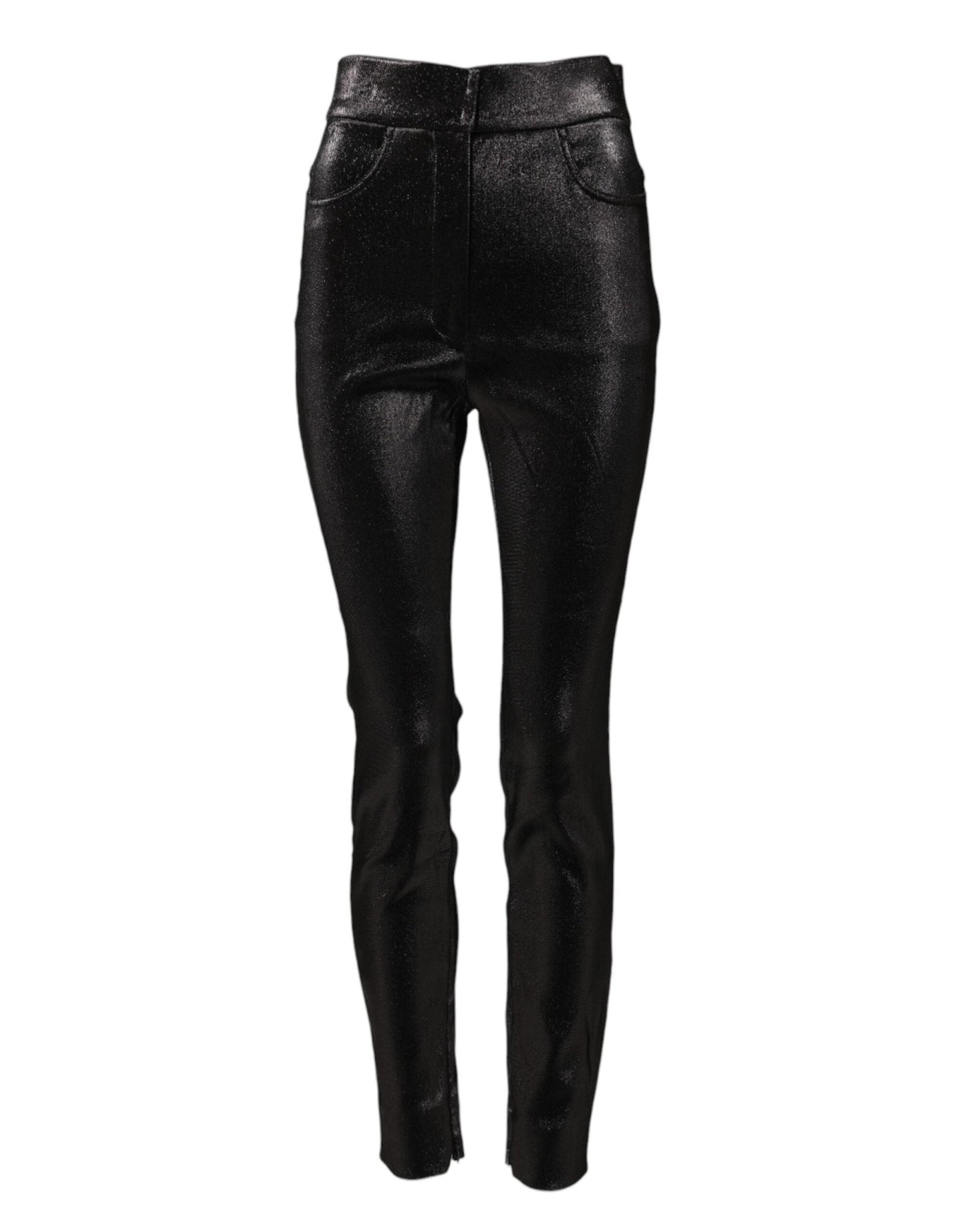 Dolce & Gabbana Black Cotton Stretch Silver Lurex Thread Pants – IT40|S par Dolce & Gabbana | Disponible sur Sandy Store ByNet