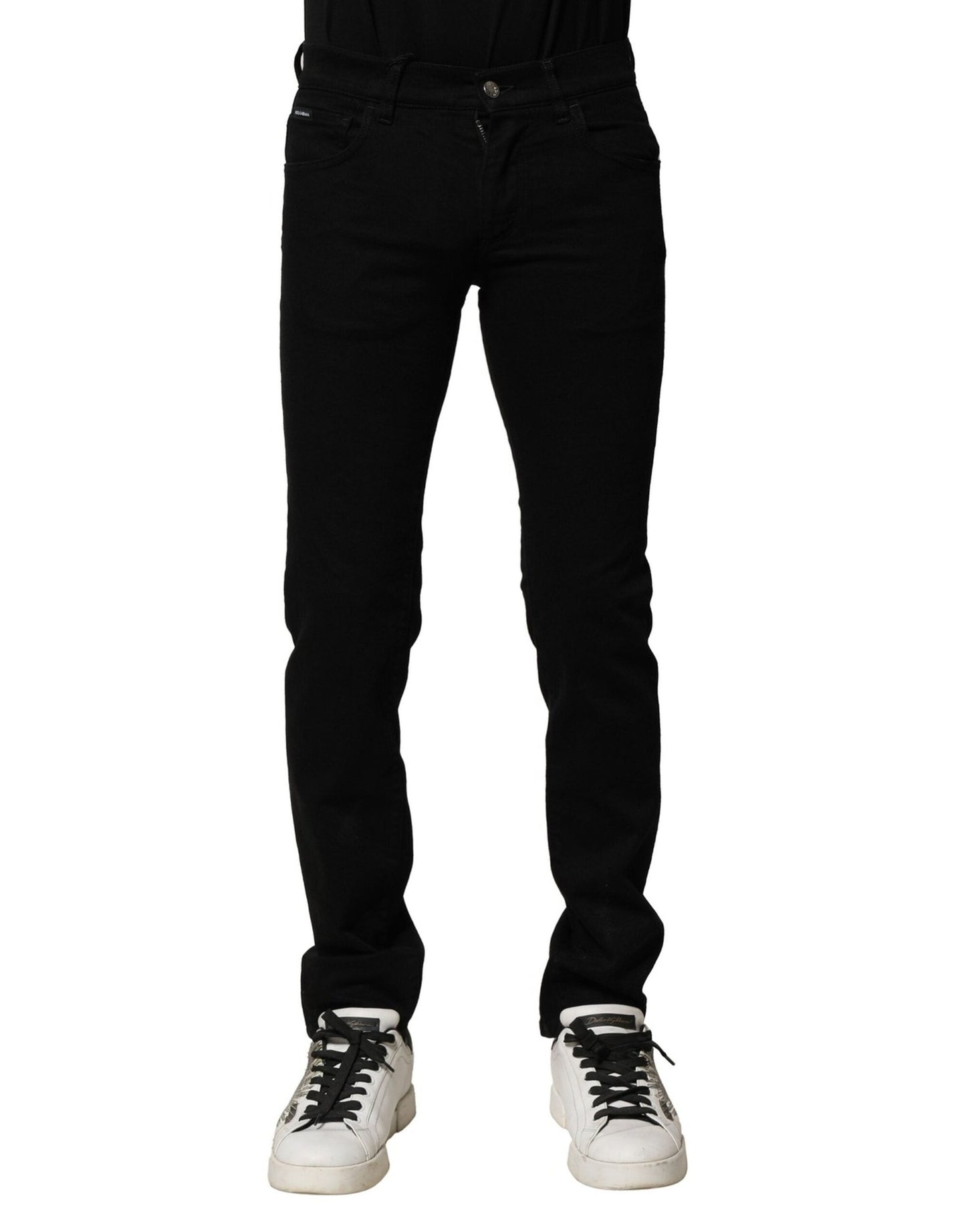 Dolce & Gabbana Black Cotton Stretch Skinny Men Denim Jeans – IT44 | XS par Dolce & Gabbana | Disponible sur Sandy Store ByNet