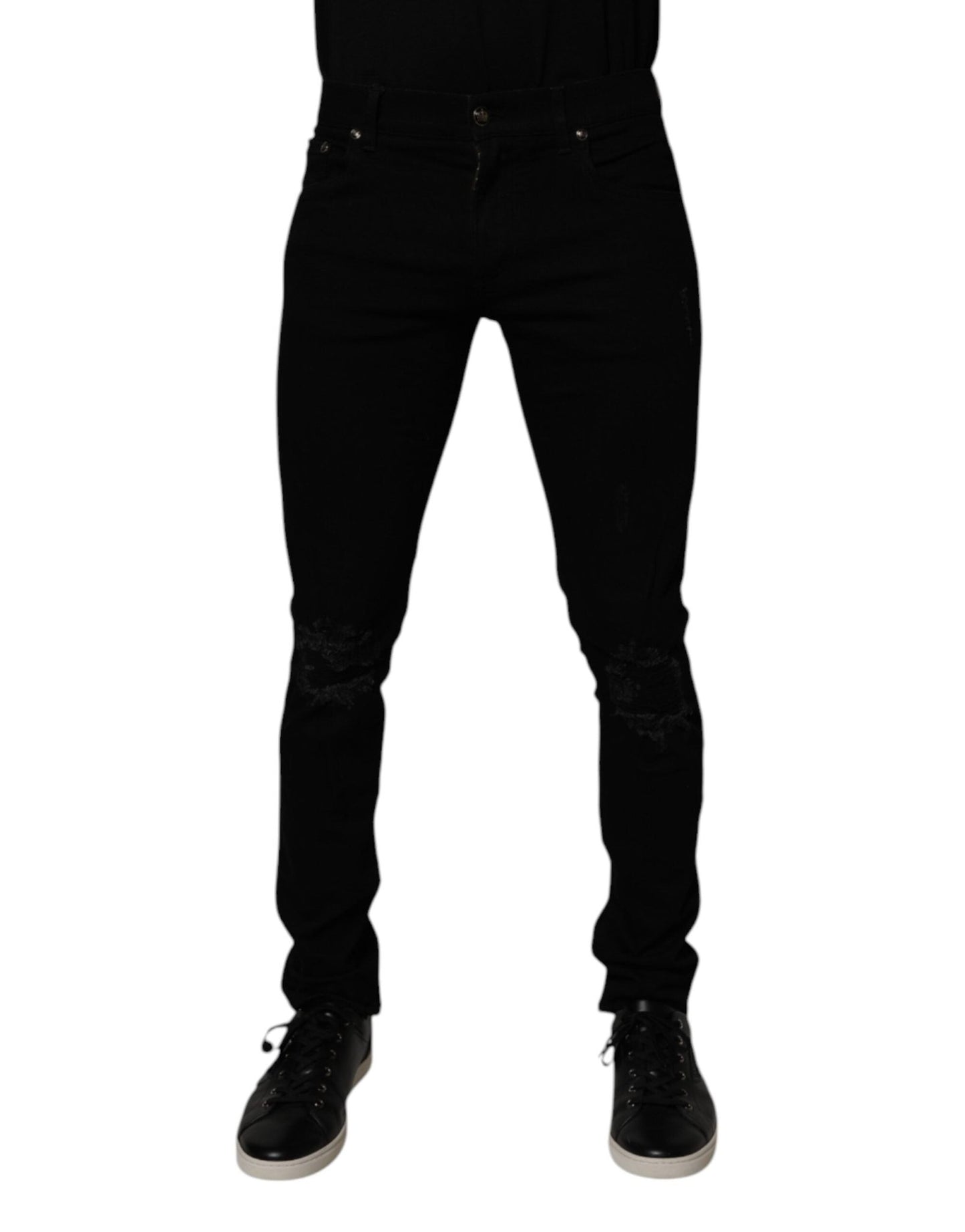 Dolce & Gabbana Black Cotton Stretch Skinny Men Denim Jeans – IT46 | S par Dolce & Gabbana | Disponible sur Sandy Store ByNet