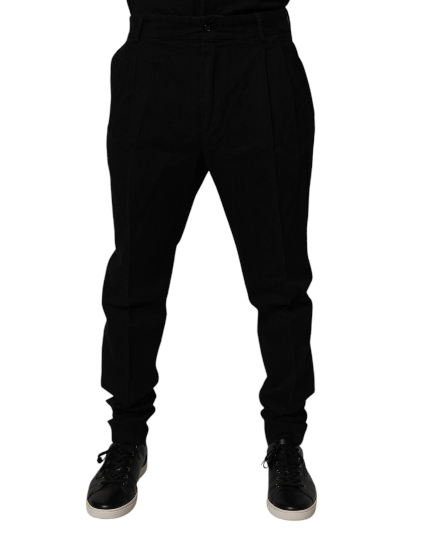 Dolce & Gabbana Black Cotton Stretch Skinny Pants – IT52 | XL par Dolce & Gabbana | Disponible sur Sandy Store ByNet