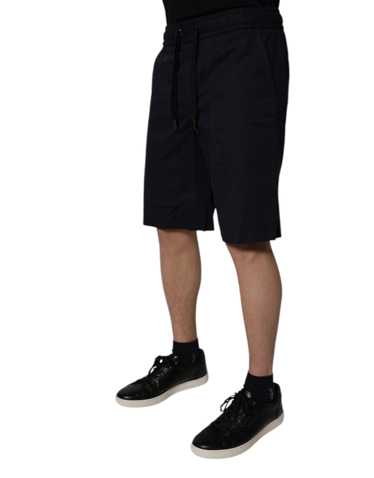Dolce & Gabbana Black Cotton Sweatshorts Men Bermuda Shorts - Sandy Store ByNet