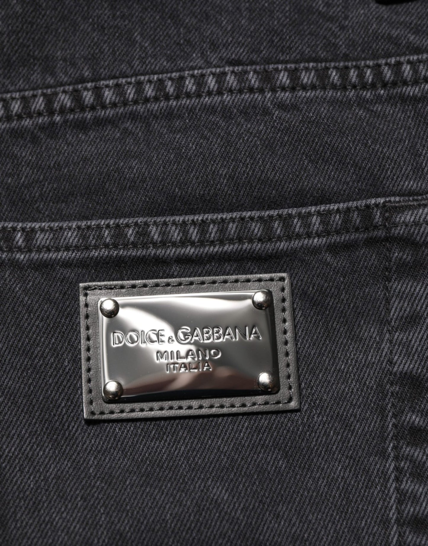 Dolce & Gabbana Black Denim Wide Leg Relaxed Fit Pants Jeans – IT50 | L par Dolce & Gabbana | Disponible sur Sandy Store ByNet