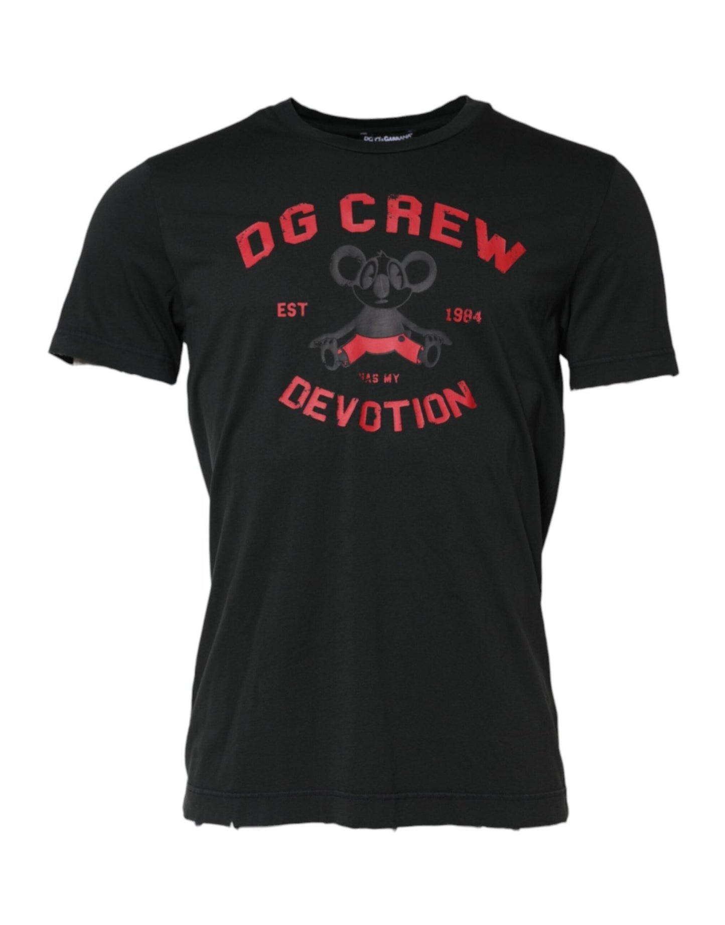 Dolce & Gabbana Black DG Crew Devotion Cotton Crew Neck T-shirt – IT52 | XL par Dolce & Gabbana | Disponible sur Sandy Store ByNet