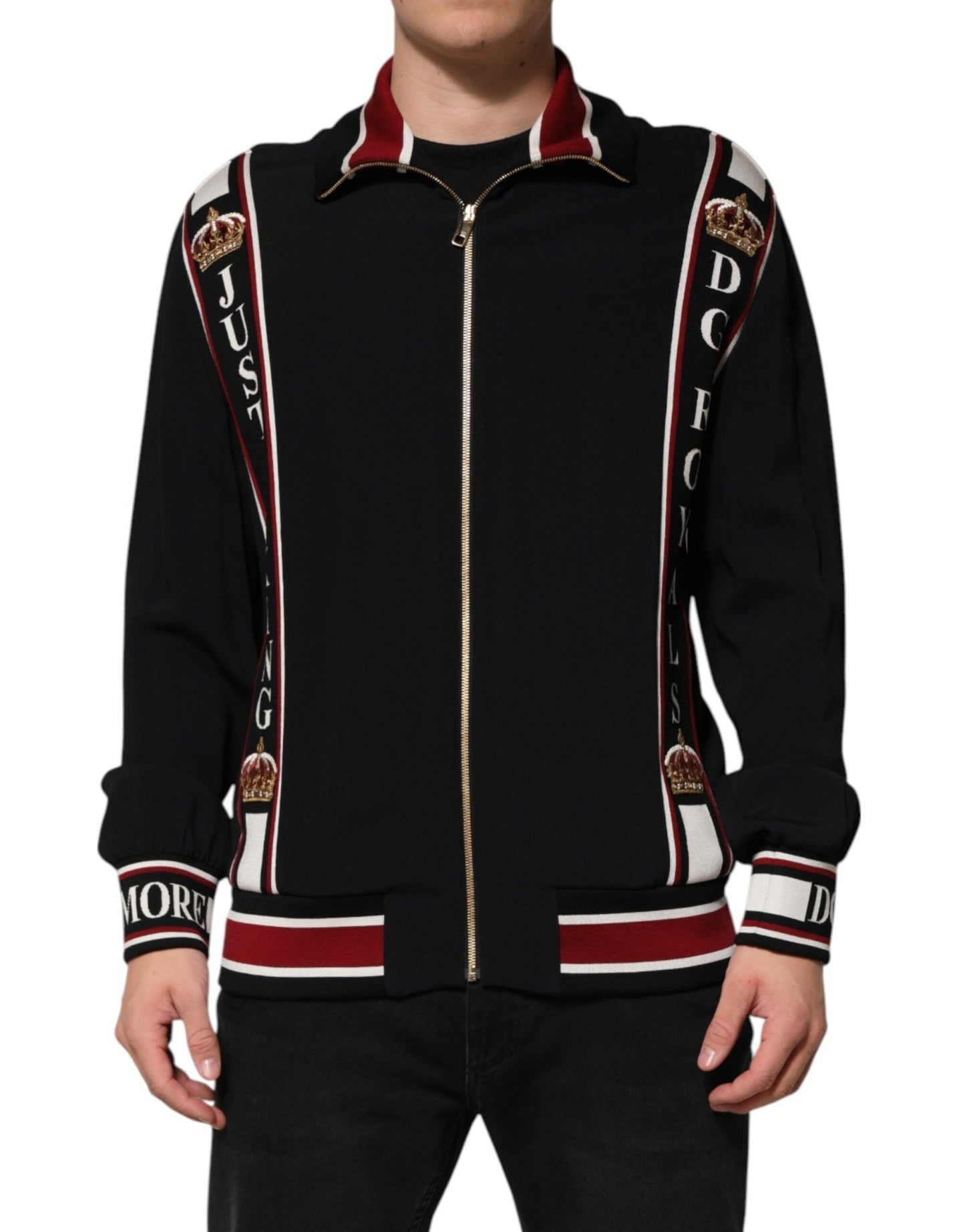 Dolce & Gabbana Black DG King Full Zip Sweatshirt Sweater – IT54 | XL par Dolce & Gabbana | Disponible sur Sandy Store ByNet