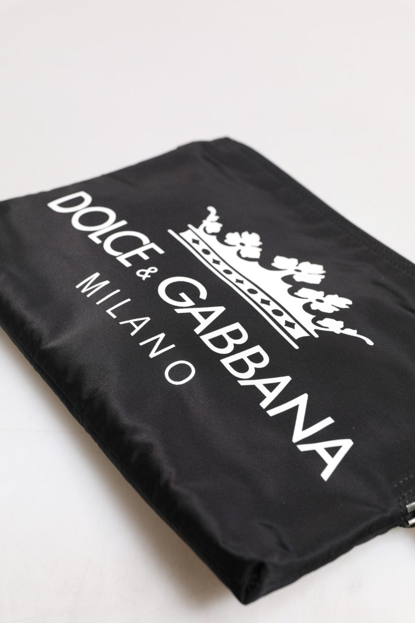 Dolce & Gabbana Black DG Milano Print Nylon Pouch Clutch Bag - Sandy Store ByNet